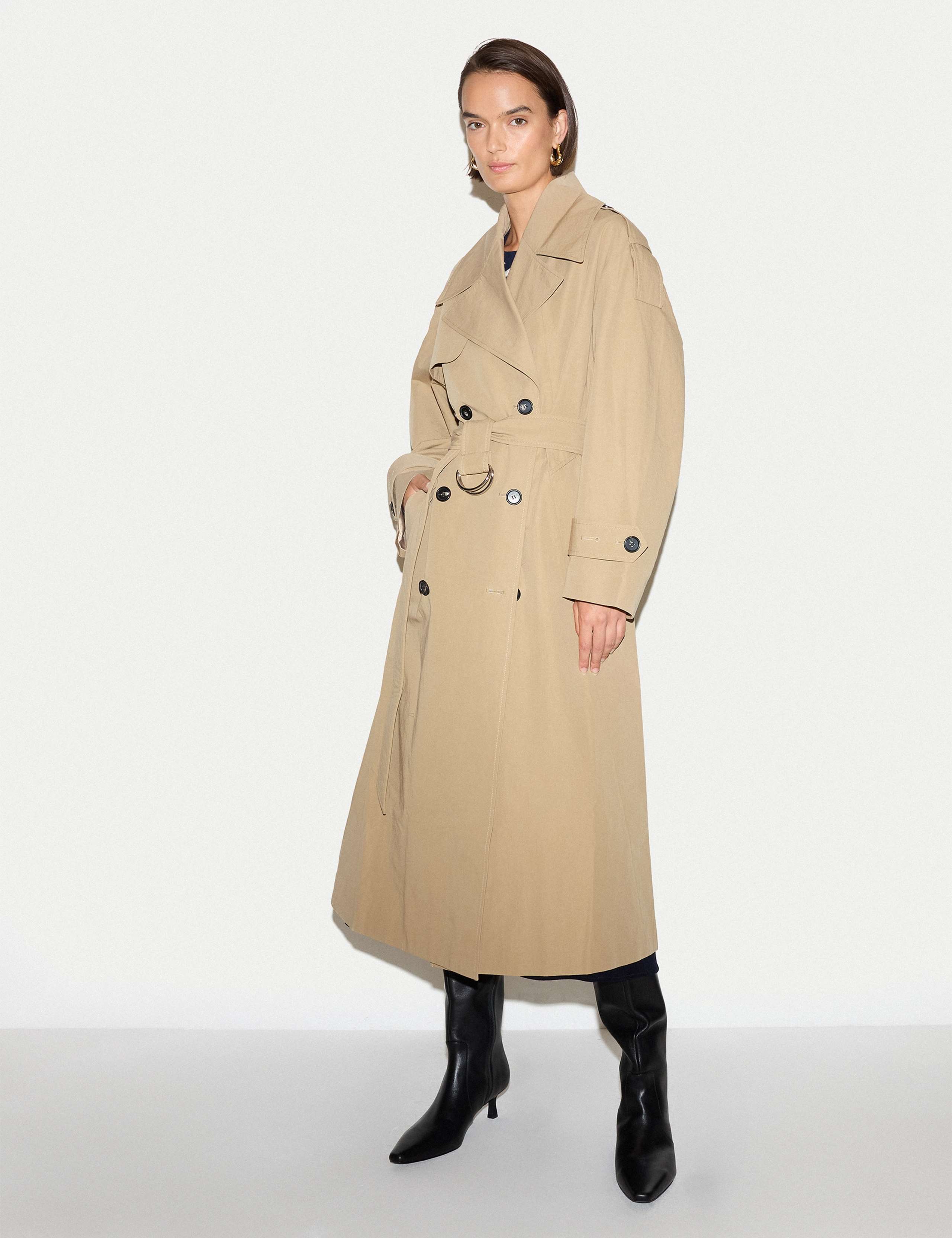 Pure Cotton Belted Double Breasted Trench Coat 1 of 6
