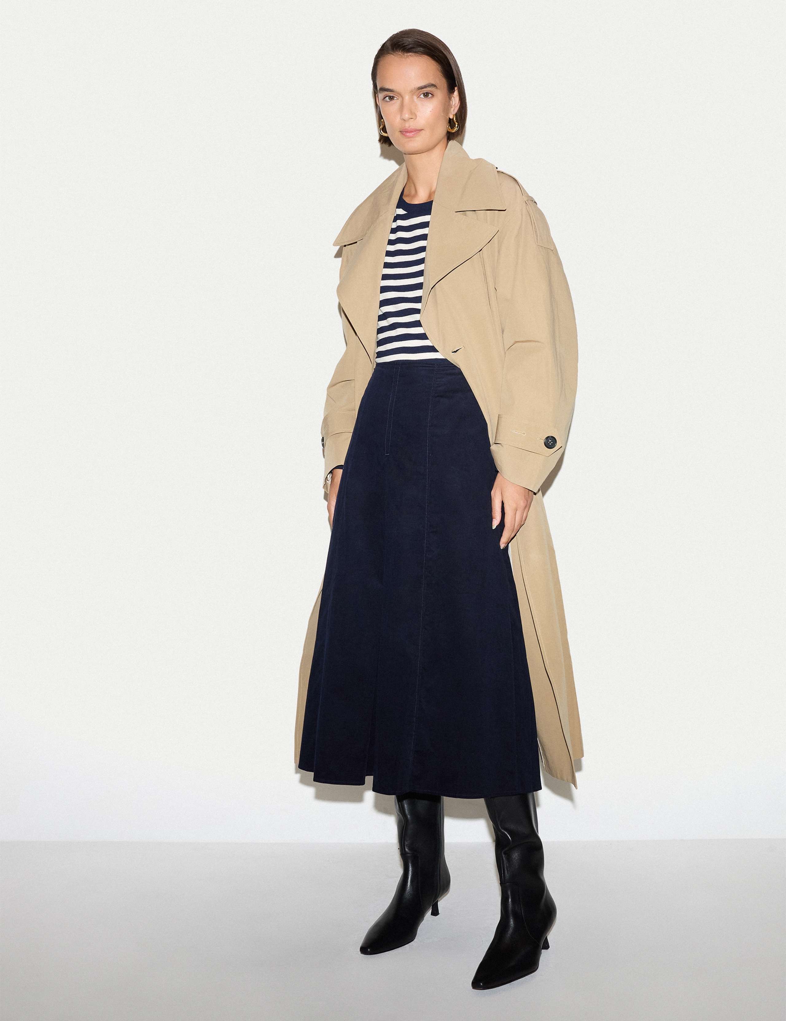Pure Cotton Belted Double Breasted Trench Coat 2 of 6