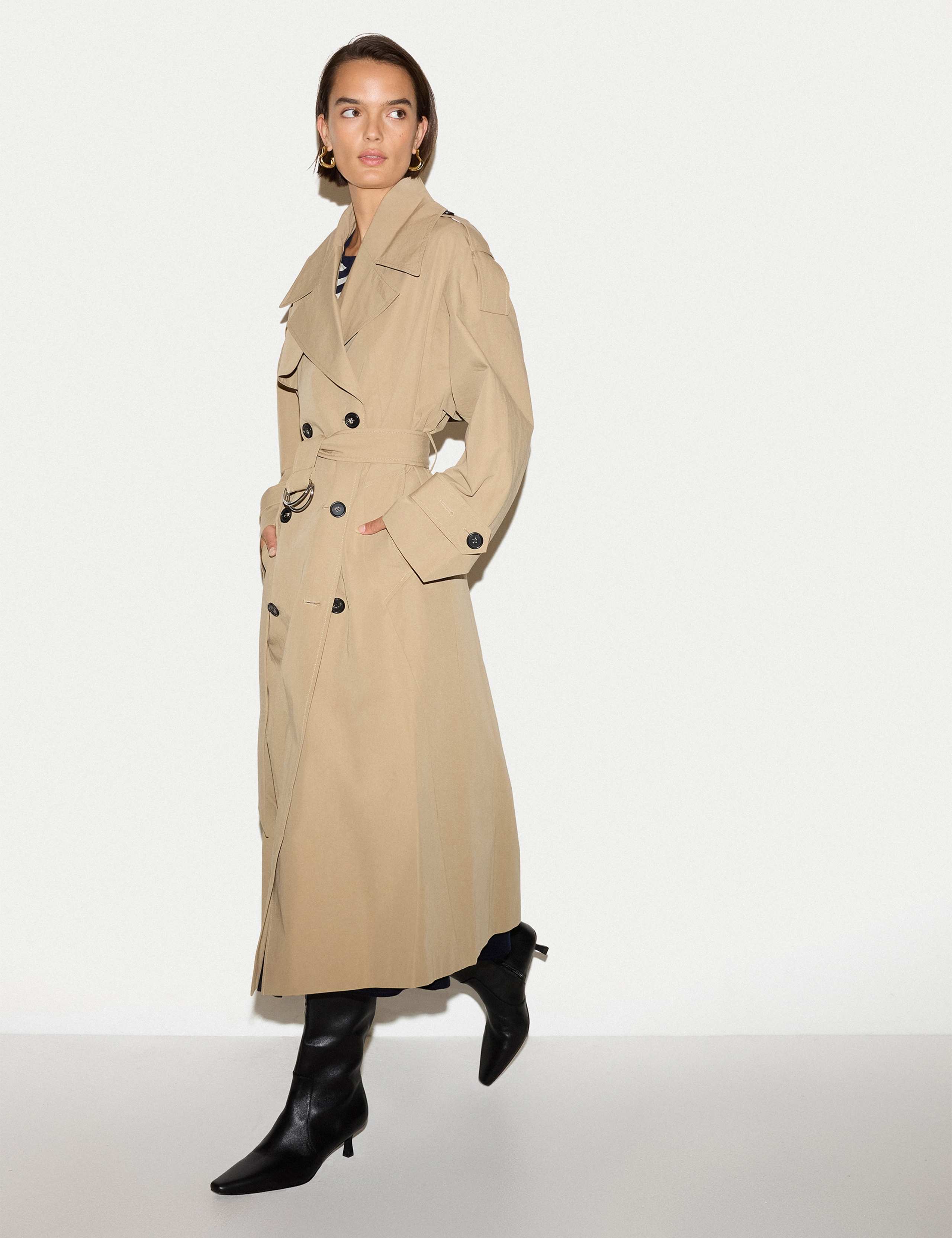 Pure Cotton Belted Double Breasted Trench Coat 4 of 6