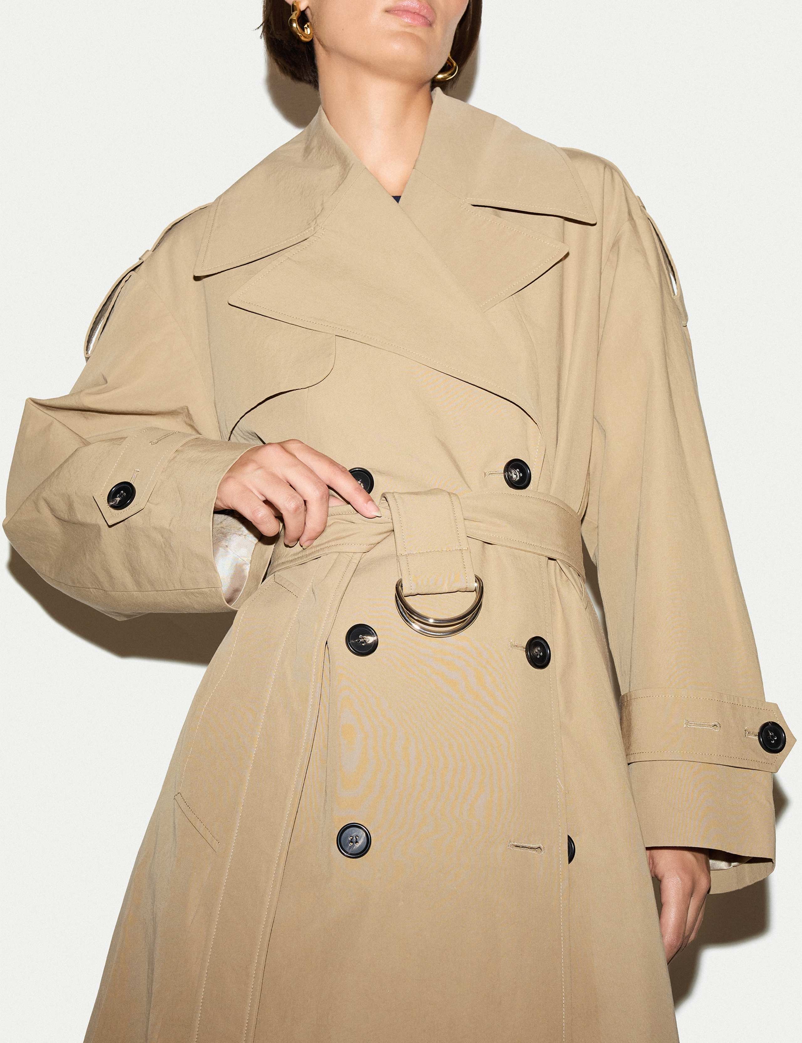Pure Cotton Belted Double Breasted Trench Coat 6 of 6