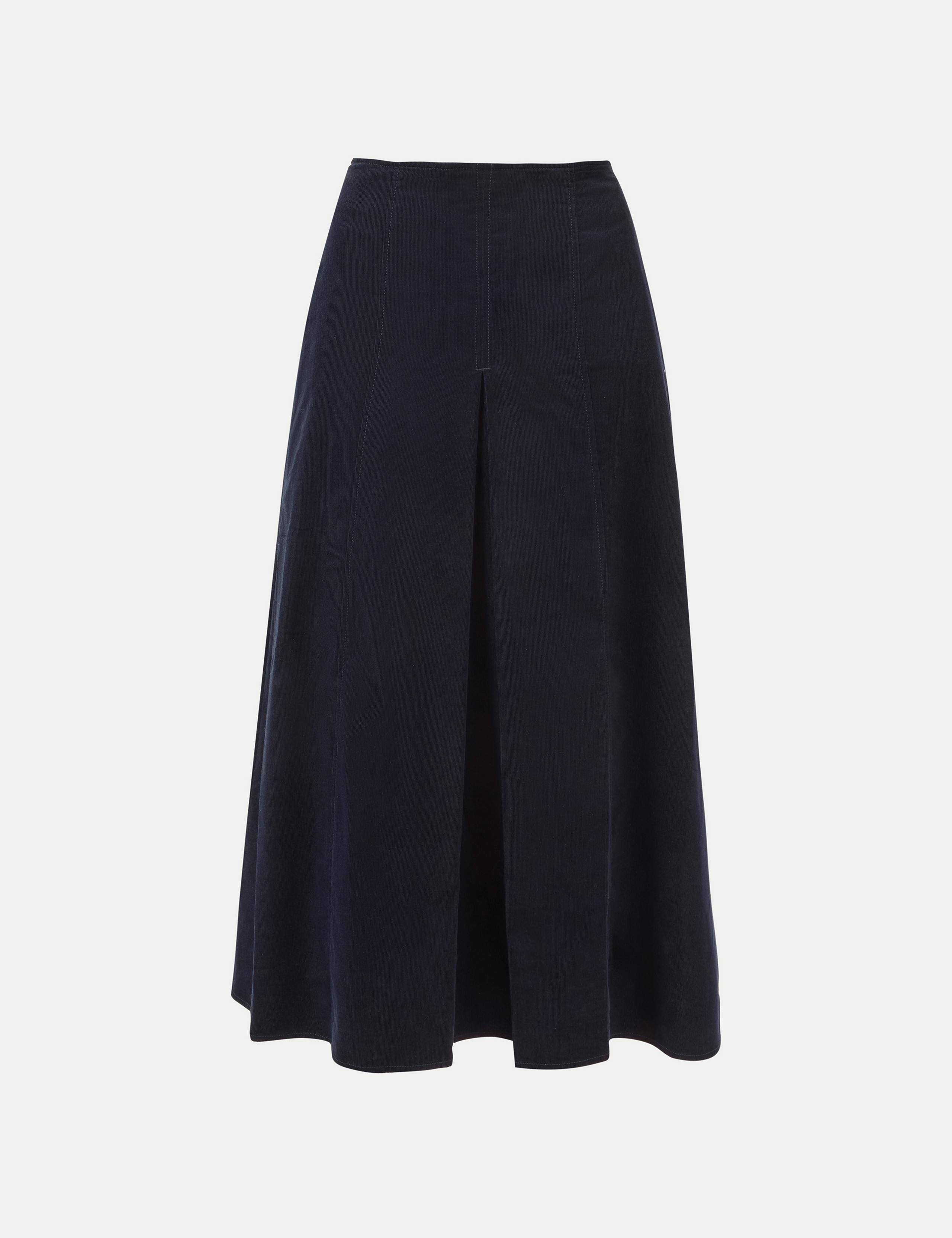 Cord Textured Midi A Line Skirt 2 of 6