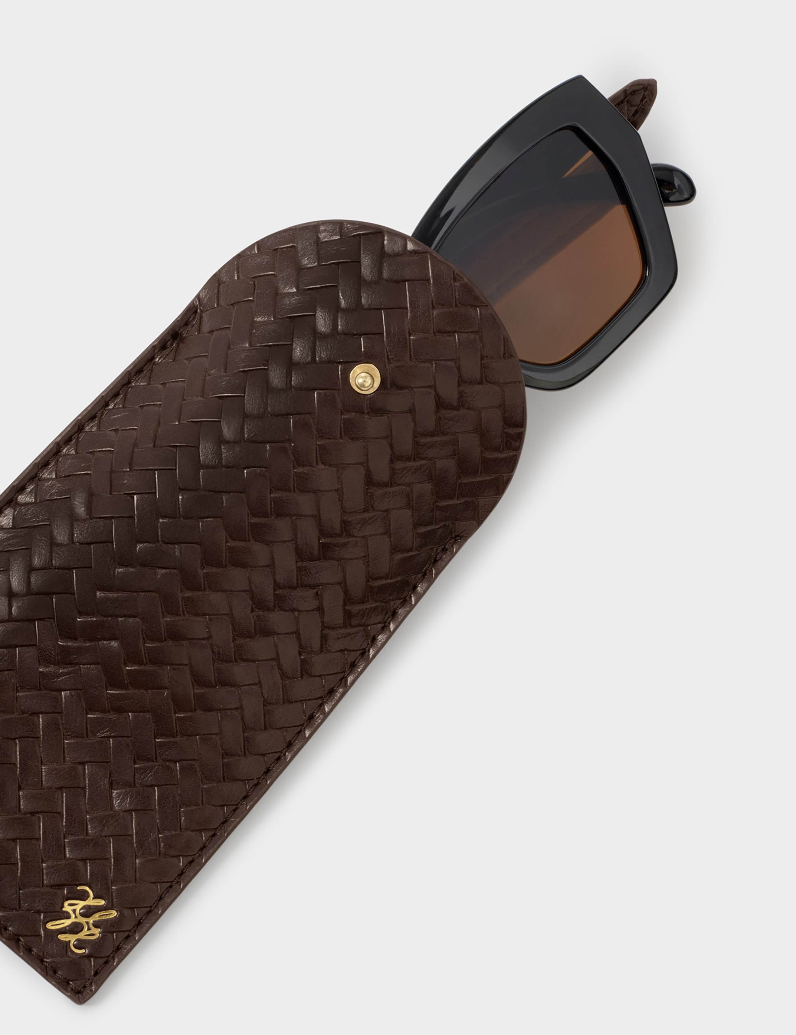 Faux Leather Woven Glasses Sleeve 4 of 5