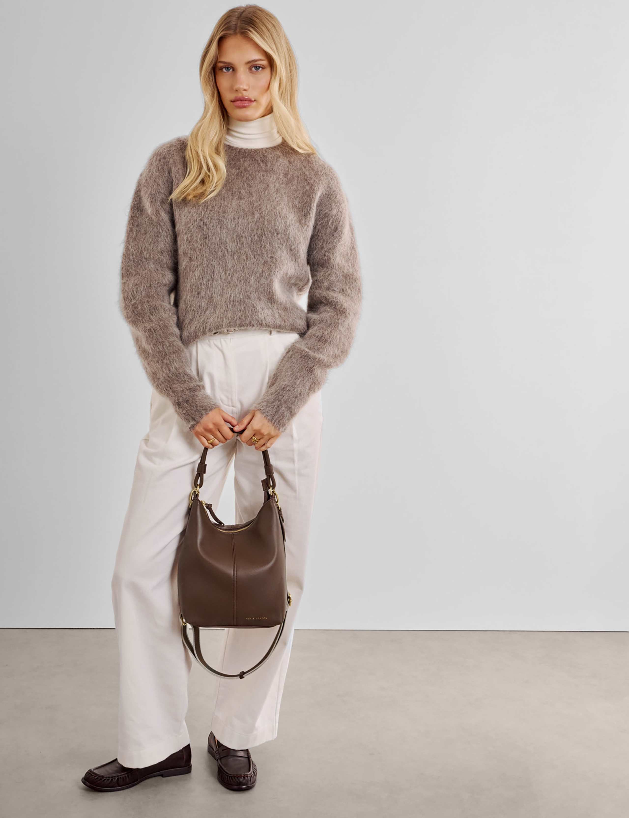 Faux Leather Shoulder Cross Body Grab Bag 1 of 7