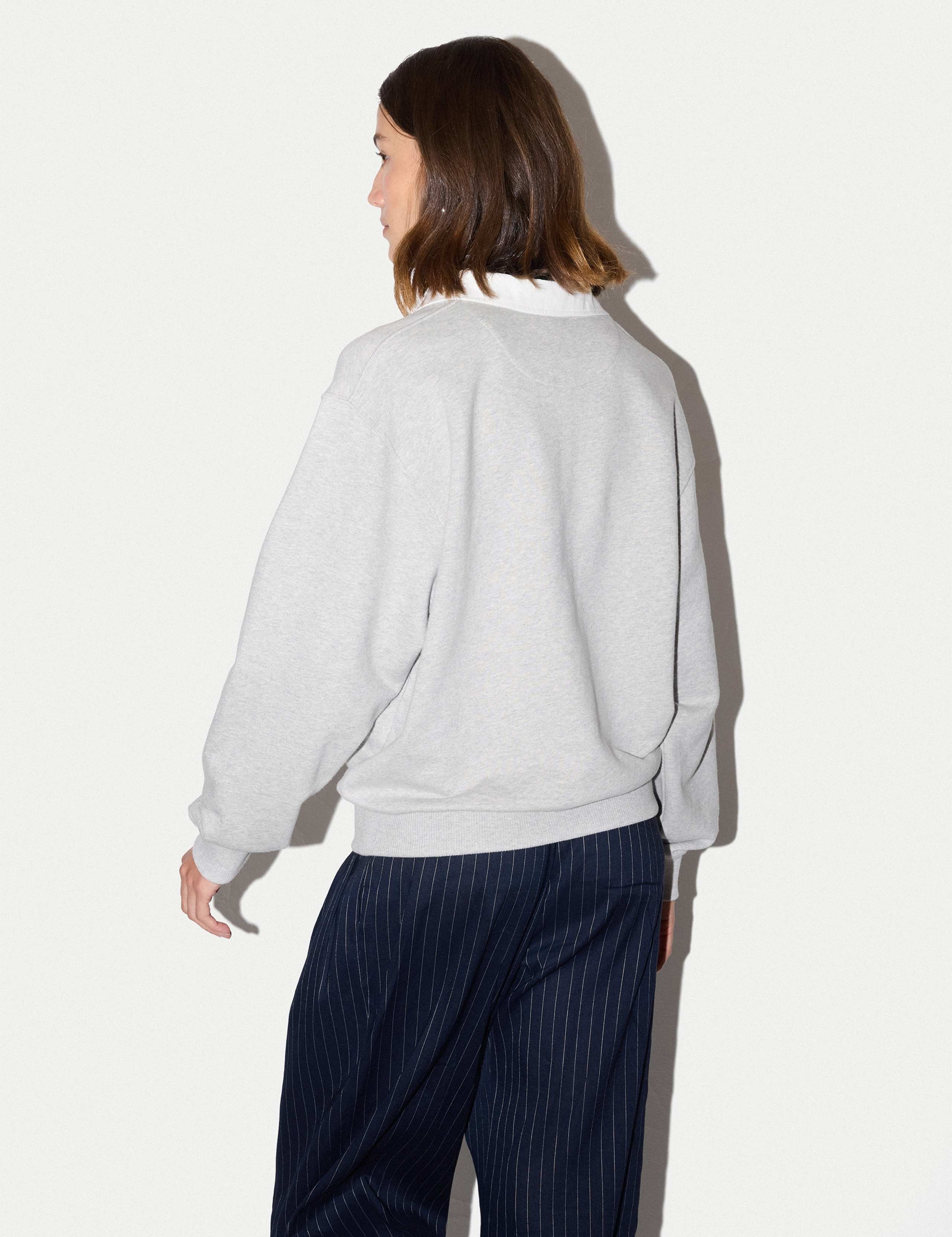 Pure Cotton Collared Relaxed Sweatshirt 3 of 5