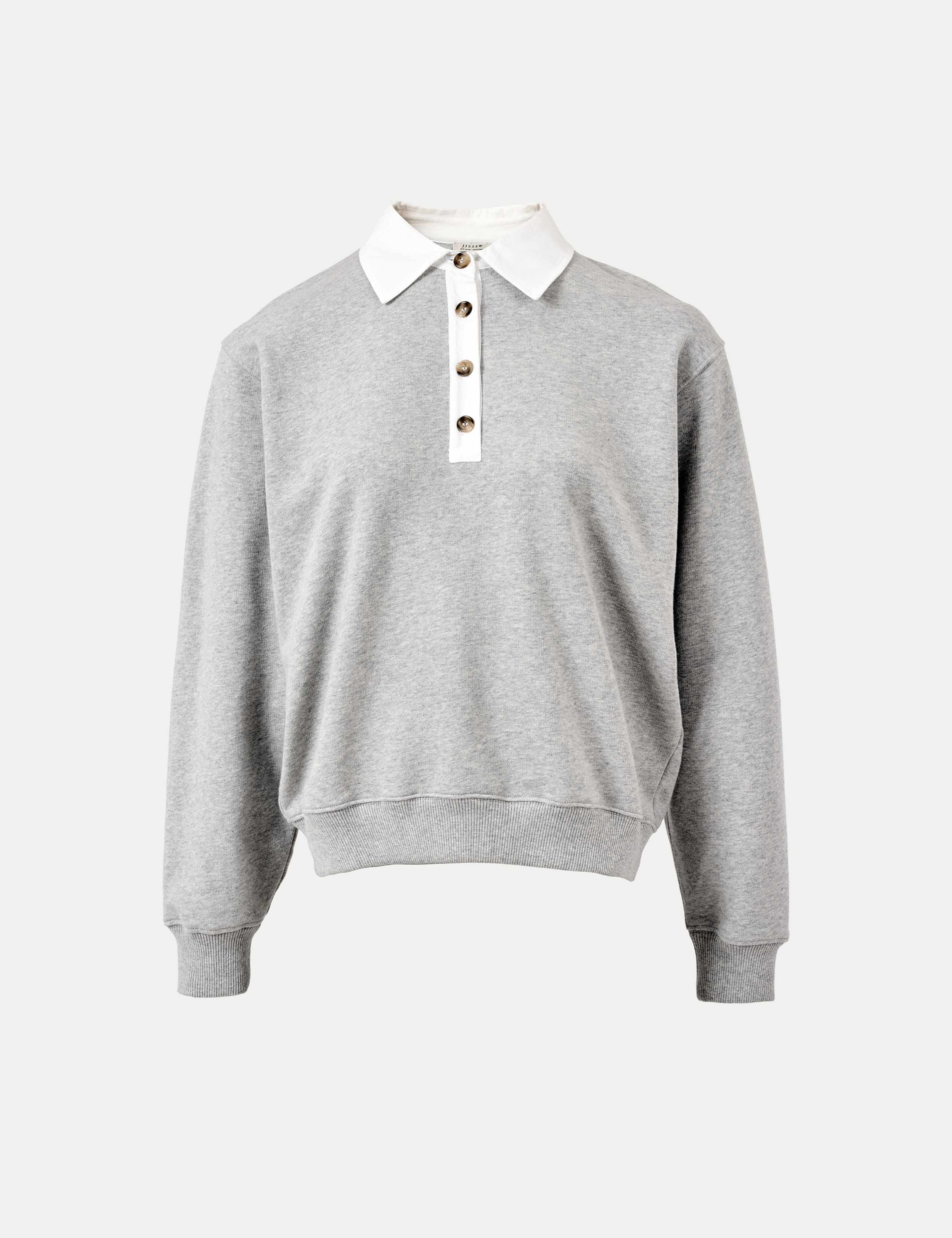 Pure Cotton Collared Relaxed Sweatshirt 2 of 5