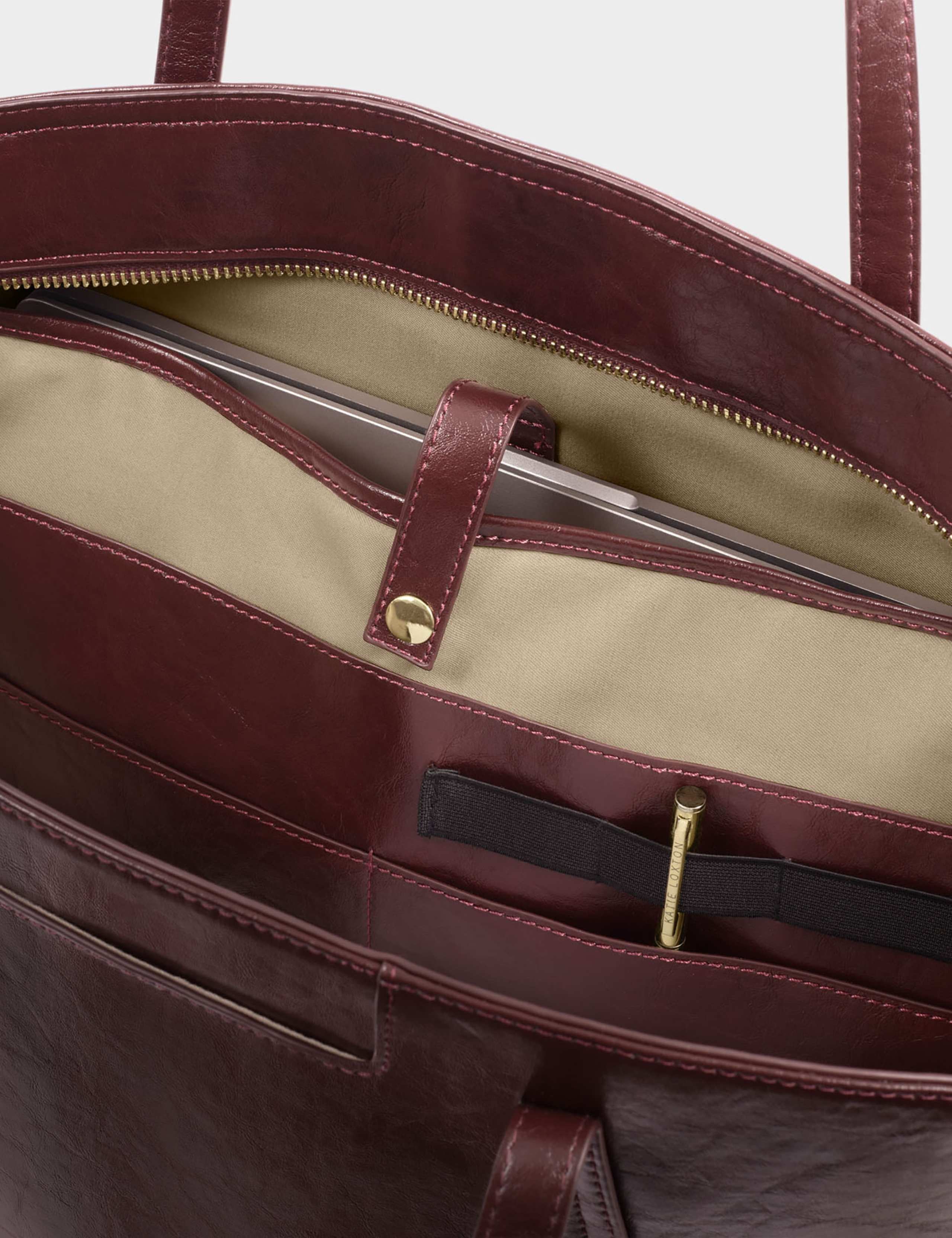 Faux Leather Laptop Work Tote Bag 4 of 6