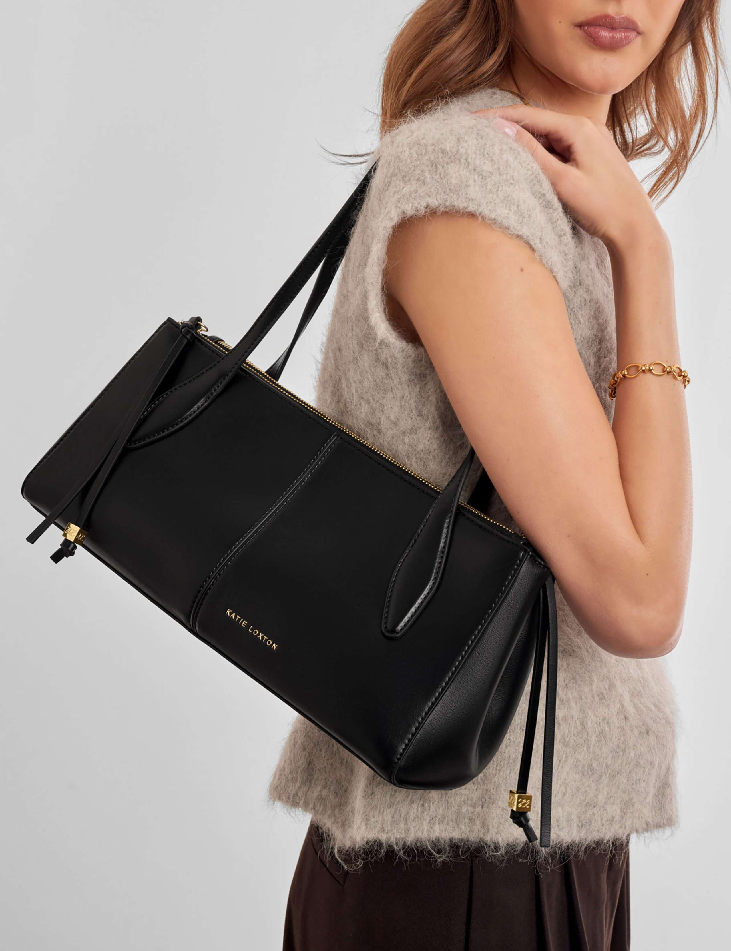 Faux Leather Structured Shoulder Bag 2 of 5