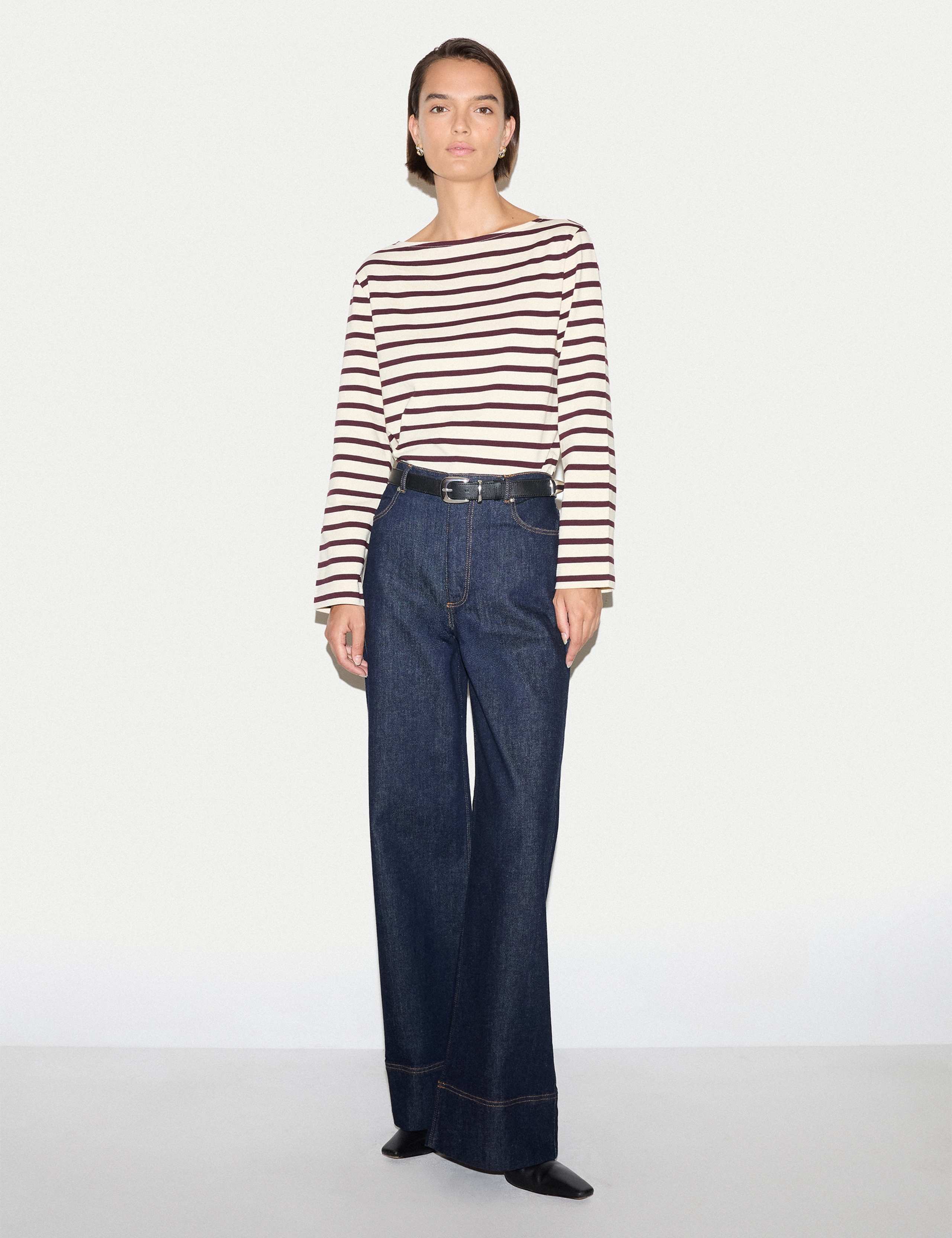 Pure Cotton Striped Slash Neck Top 5 of 5