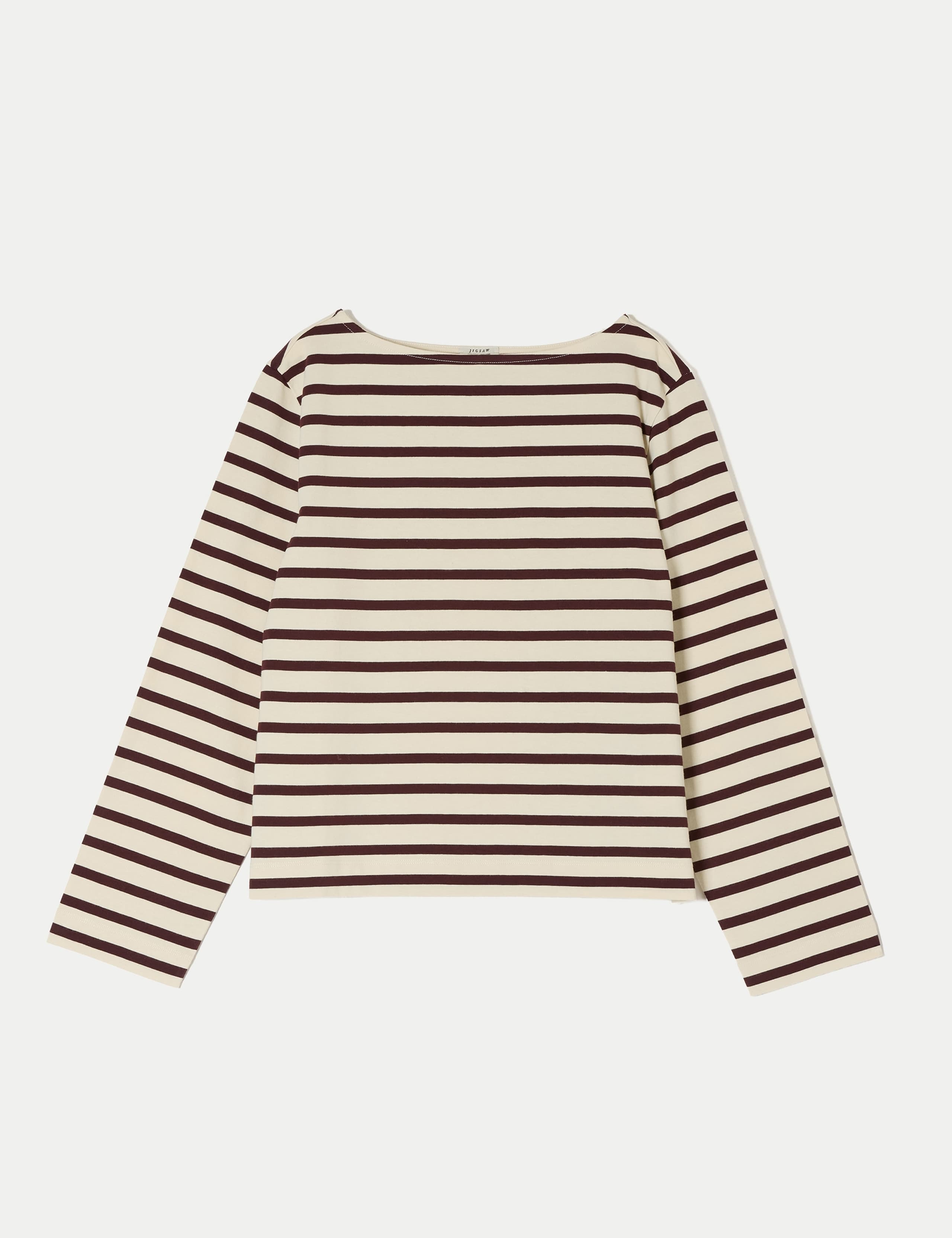 Pure Cotton Striped Slash Neck Top 2 of 5