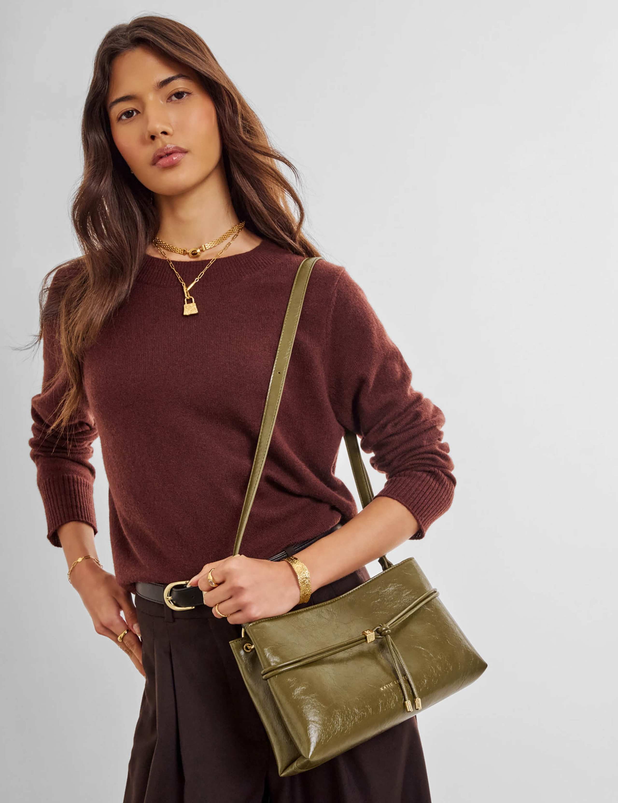 Faux Leather Cross Body Bag 2 of 5
