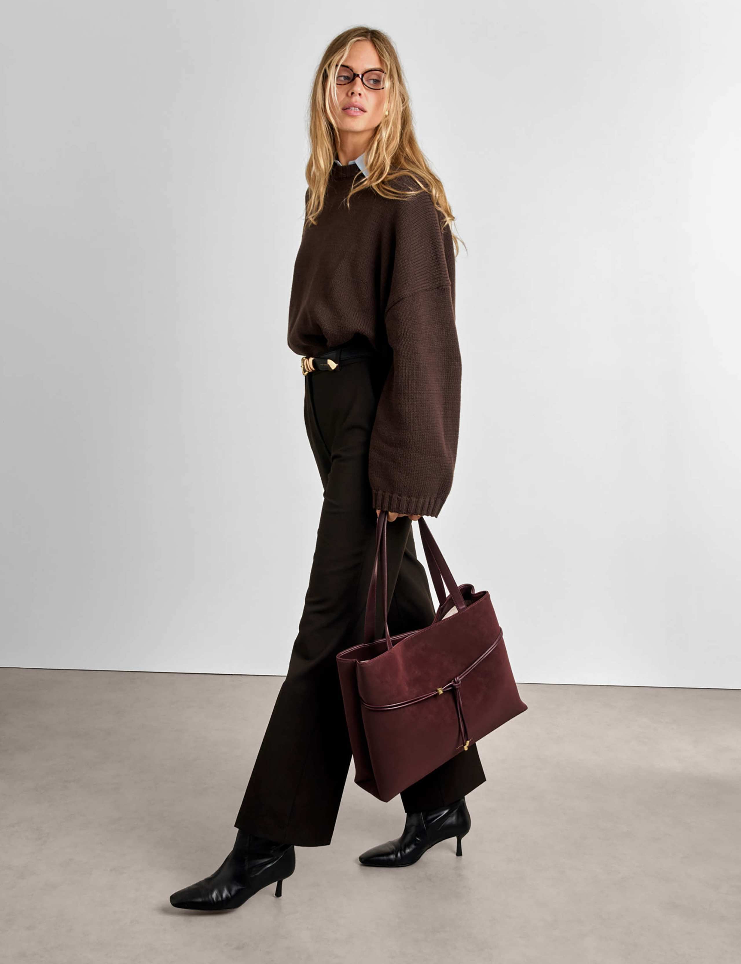 Faux Suede Tote Bag 1 of 7