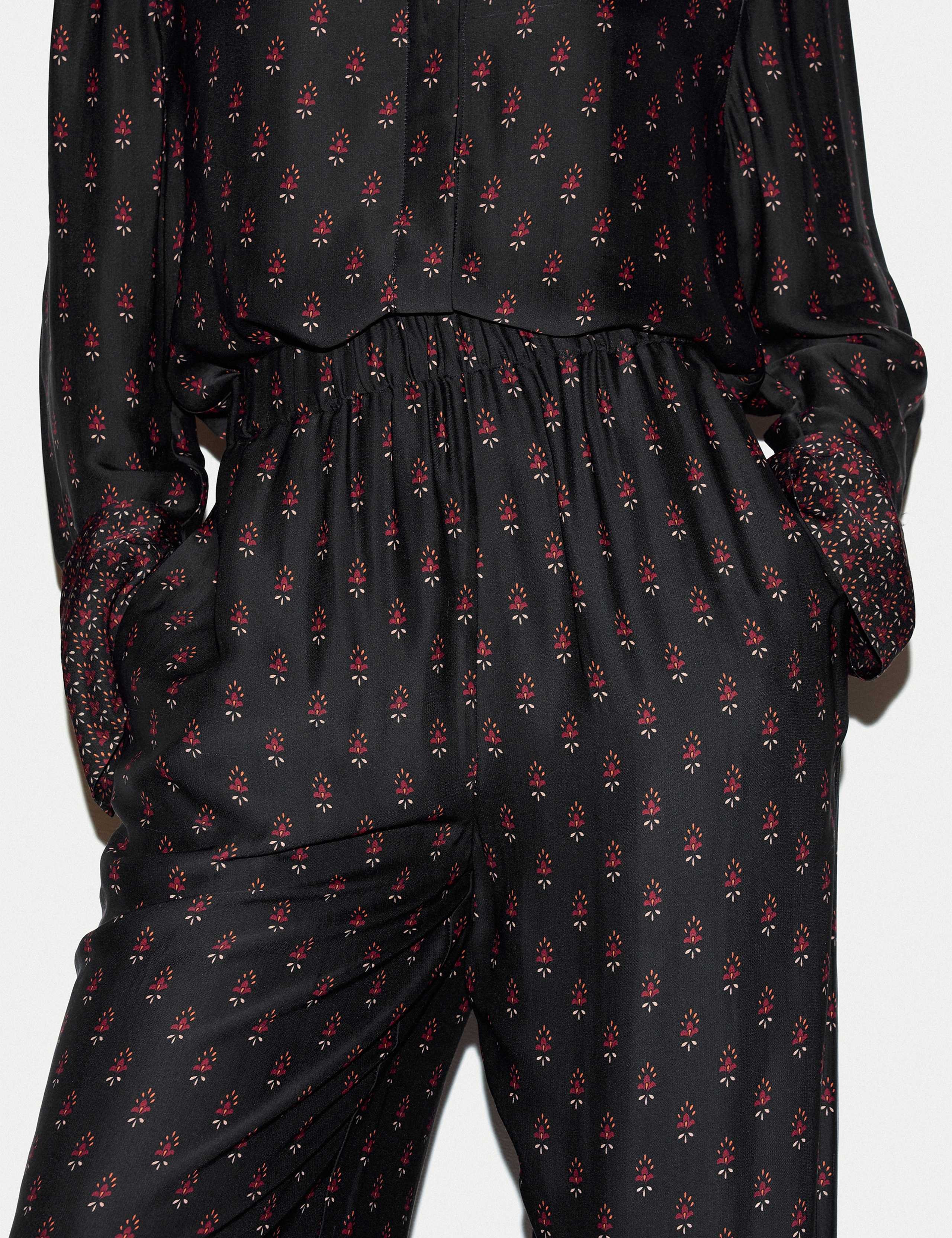 Floral Elasticated Wide Leg Trousers 3 of 5