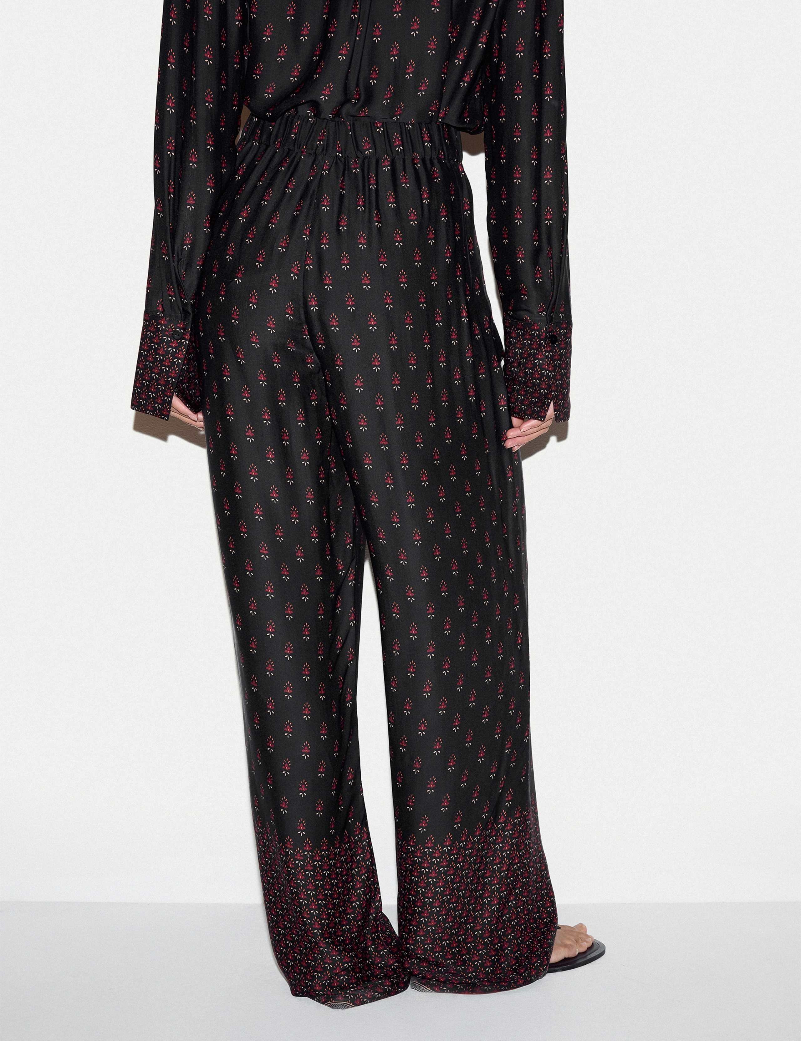 Floral Elasticated Wide Leg Trousers 4 of 5