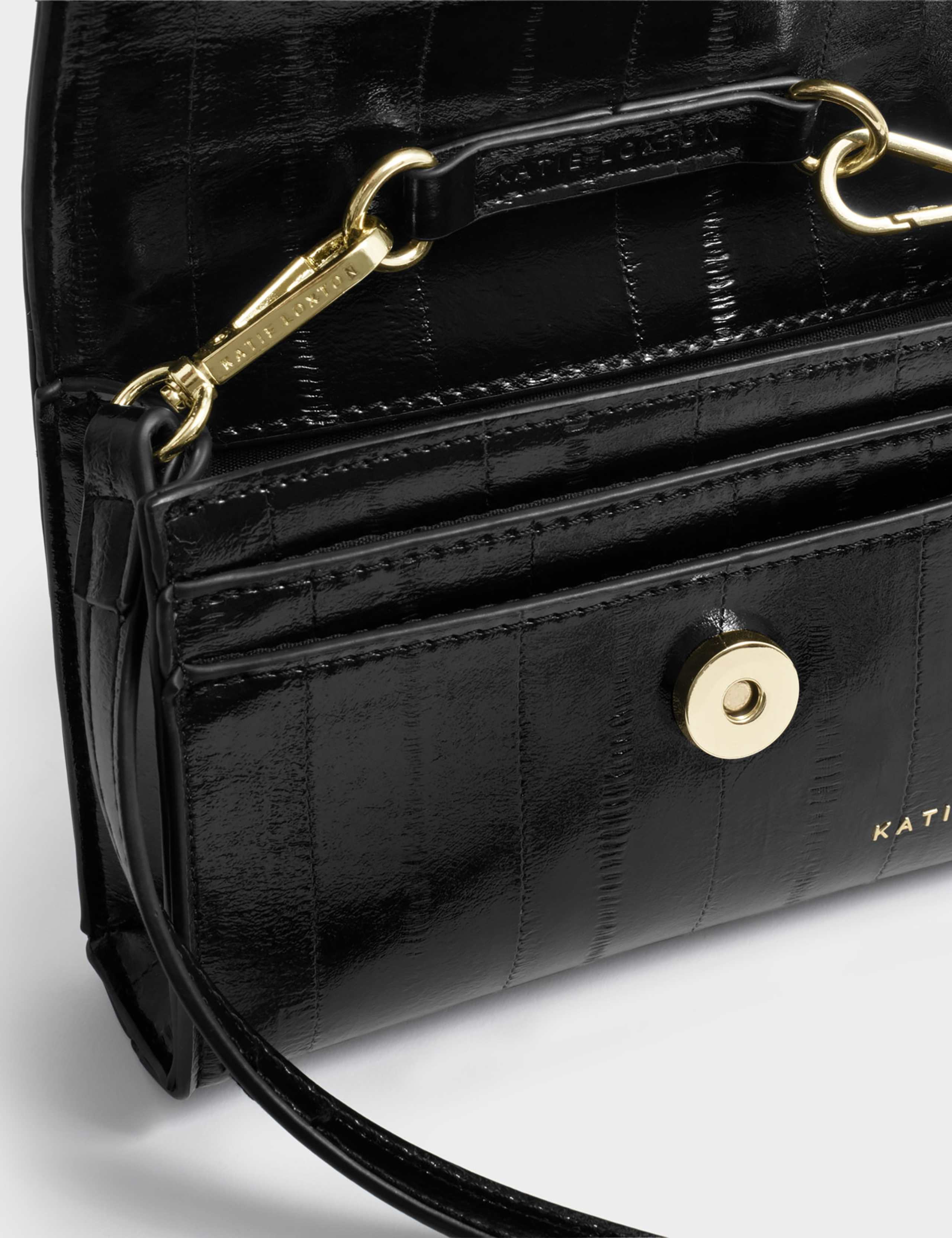 Faux Leather Textured Clutch Cross Body Bag 4 of 4