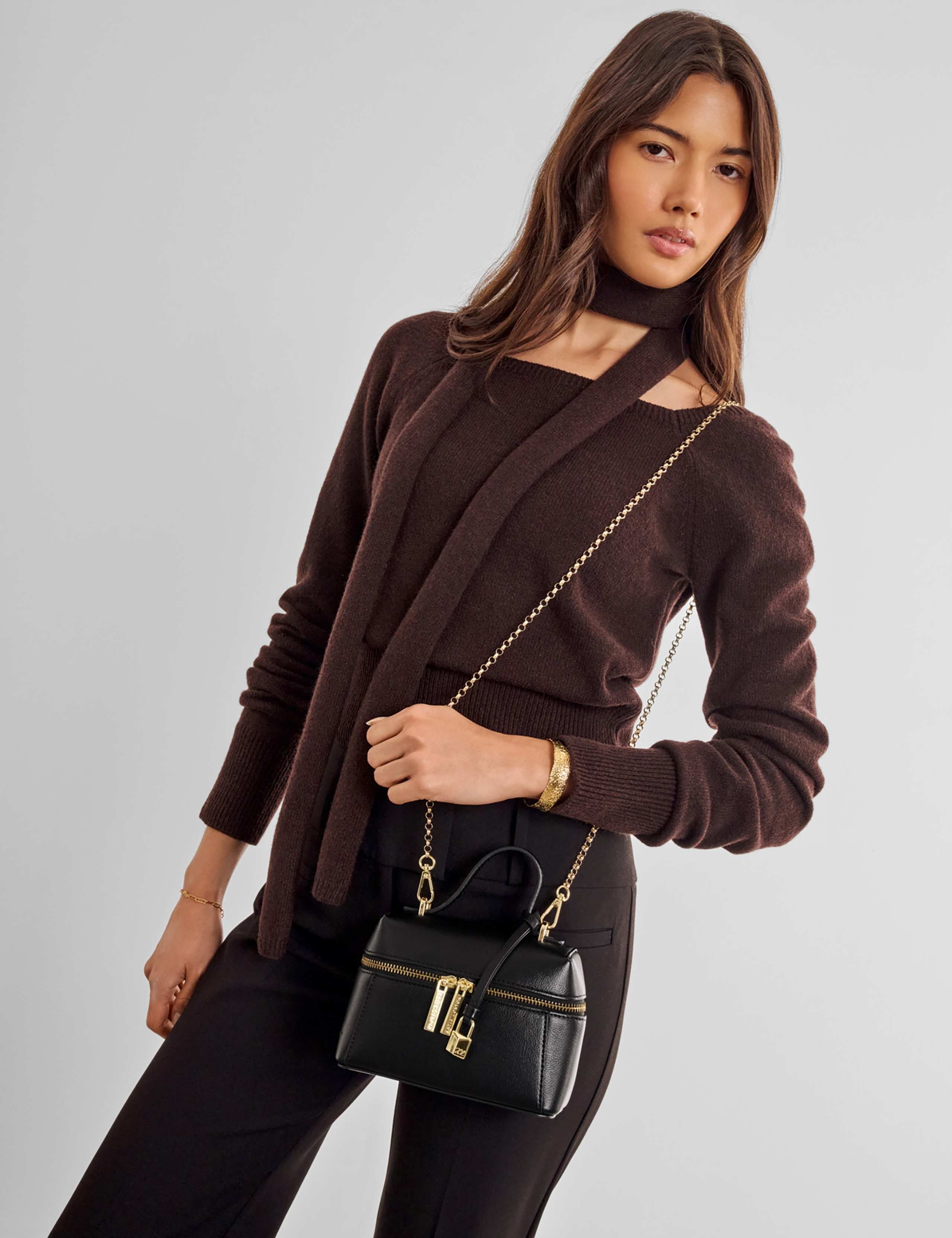 Faux Leather Mini Vanity Cross Body Bag 2 of 6
