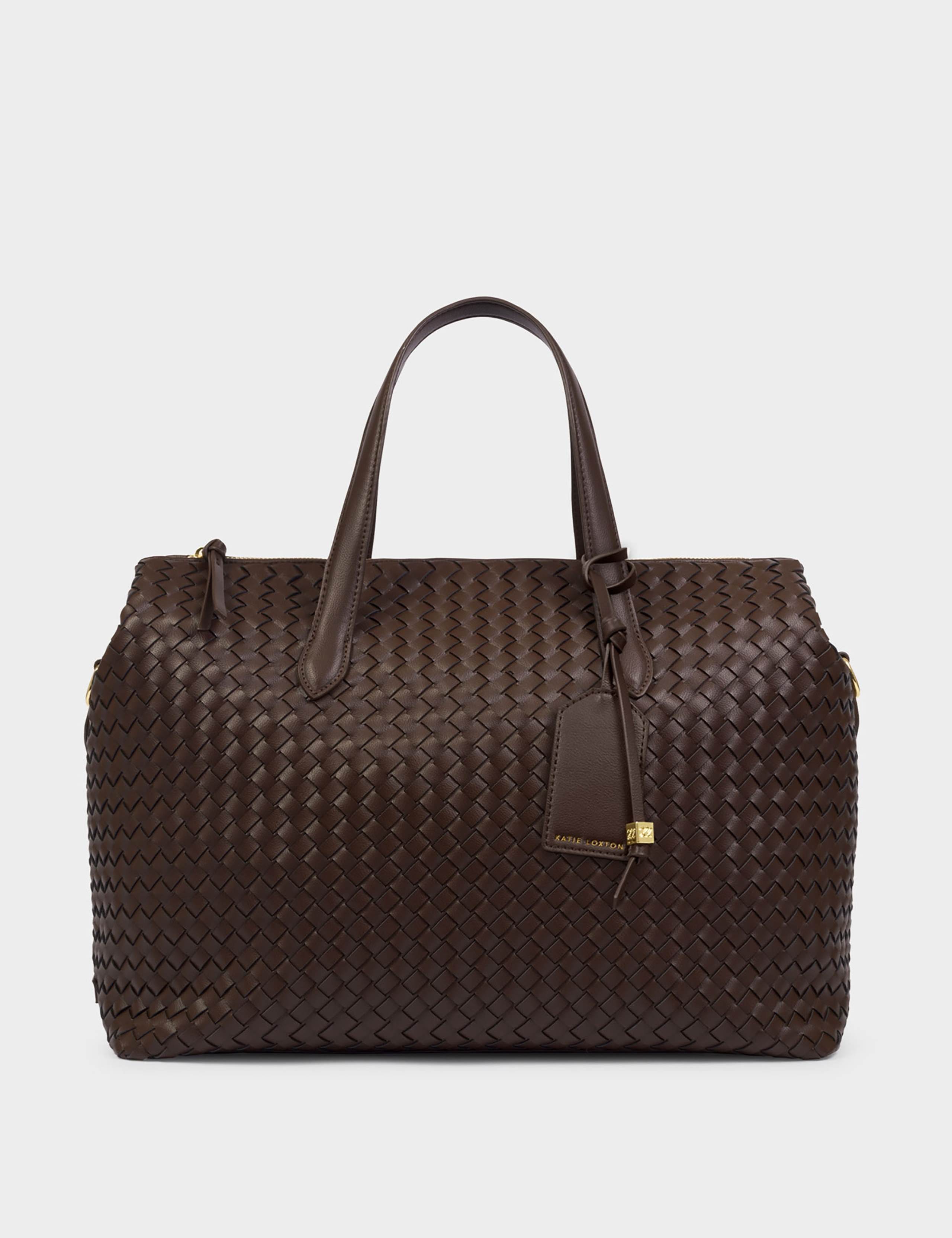 Faux Leather Woven Cabin Bag 4 of 7