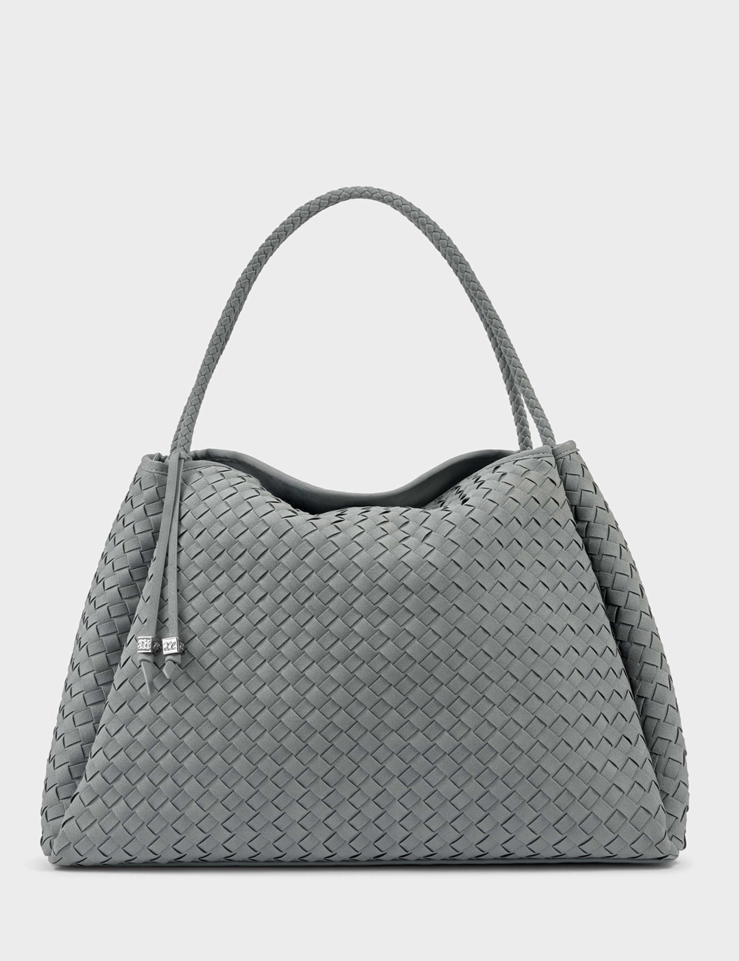 Faux Leather Woven Slouchy Shoulder Bag 3 of 6
