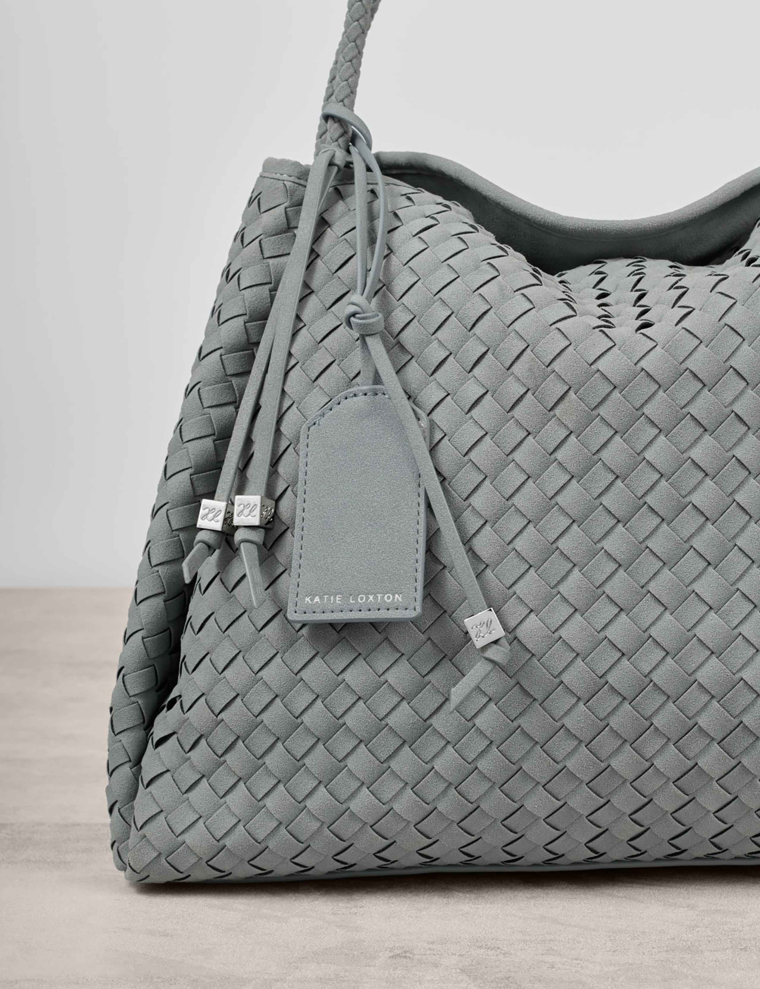 Faux Leather Woven Slouchy Shoulder Bag 4 of 6