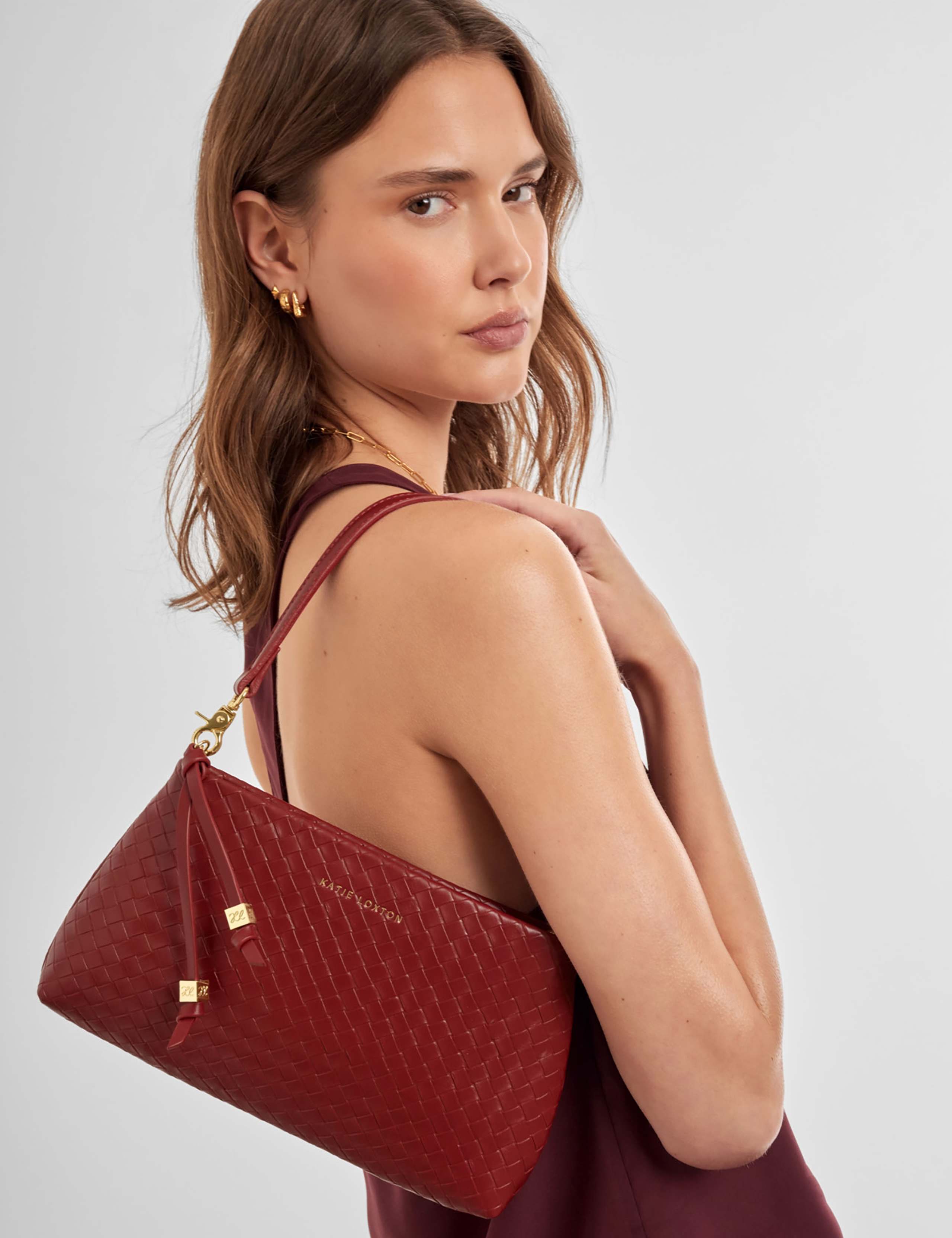 Faux Leather Woven Shoulder Bag 3 of 6