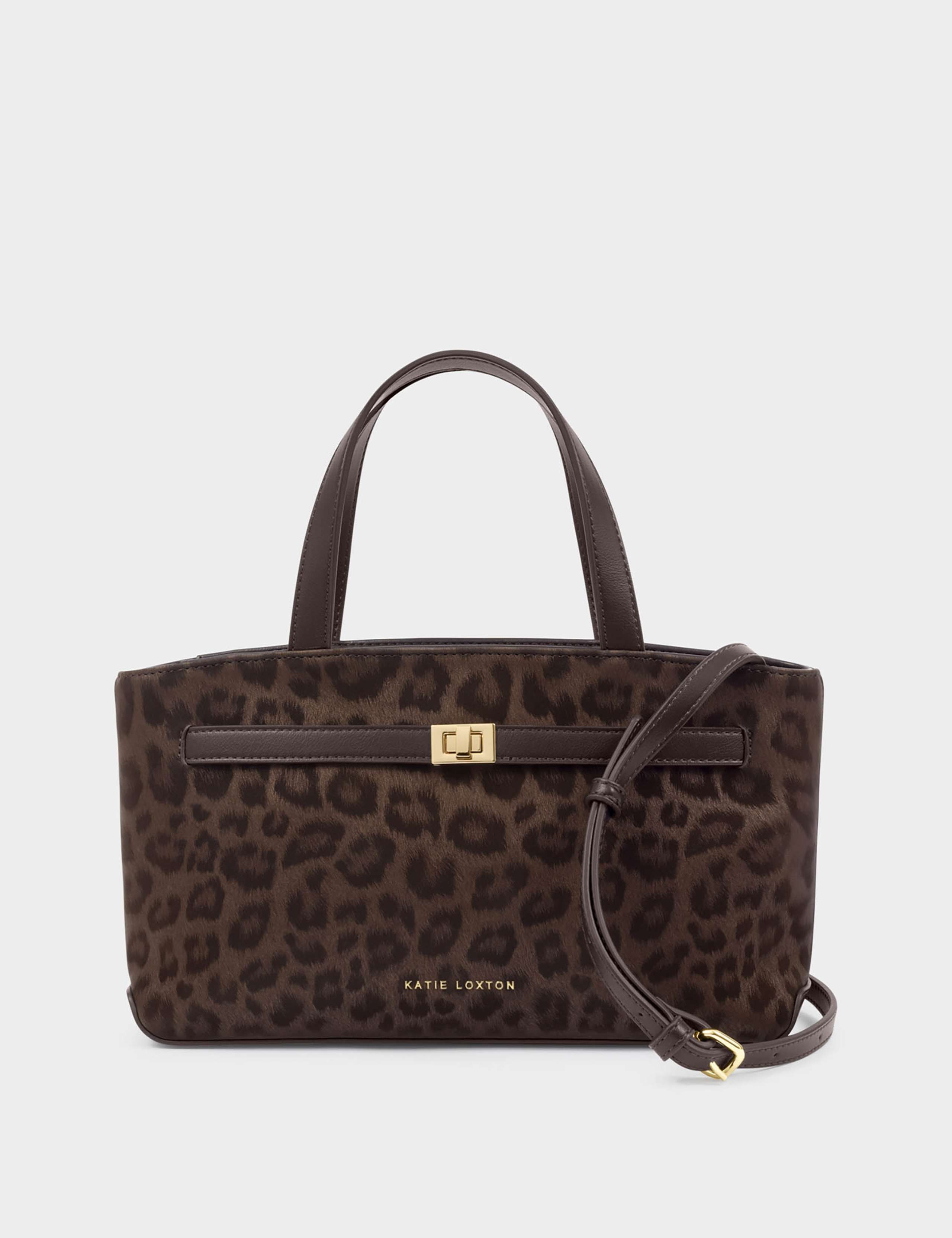 Faux Leather Animal Top Handle Cross Body Bag 3 of 5