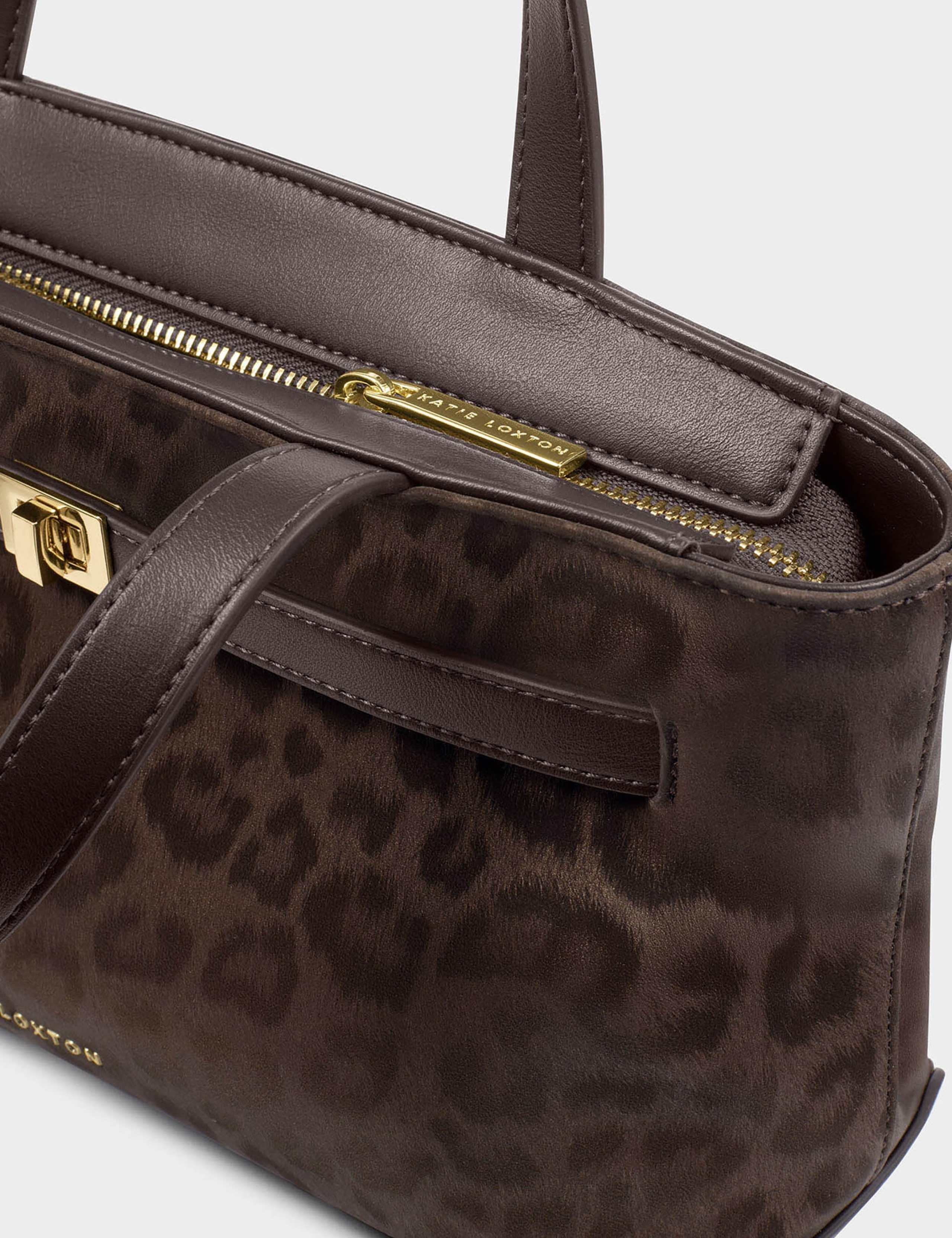 Faux Leather Animal Top Handle Cross Body Bag 4 of 5