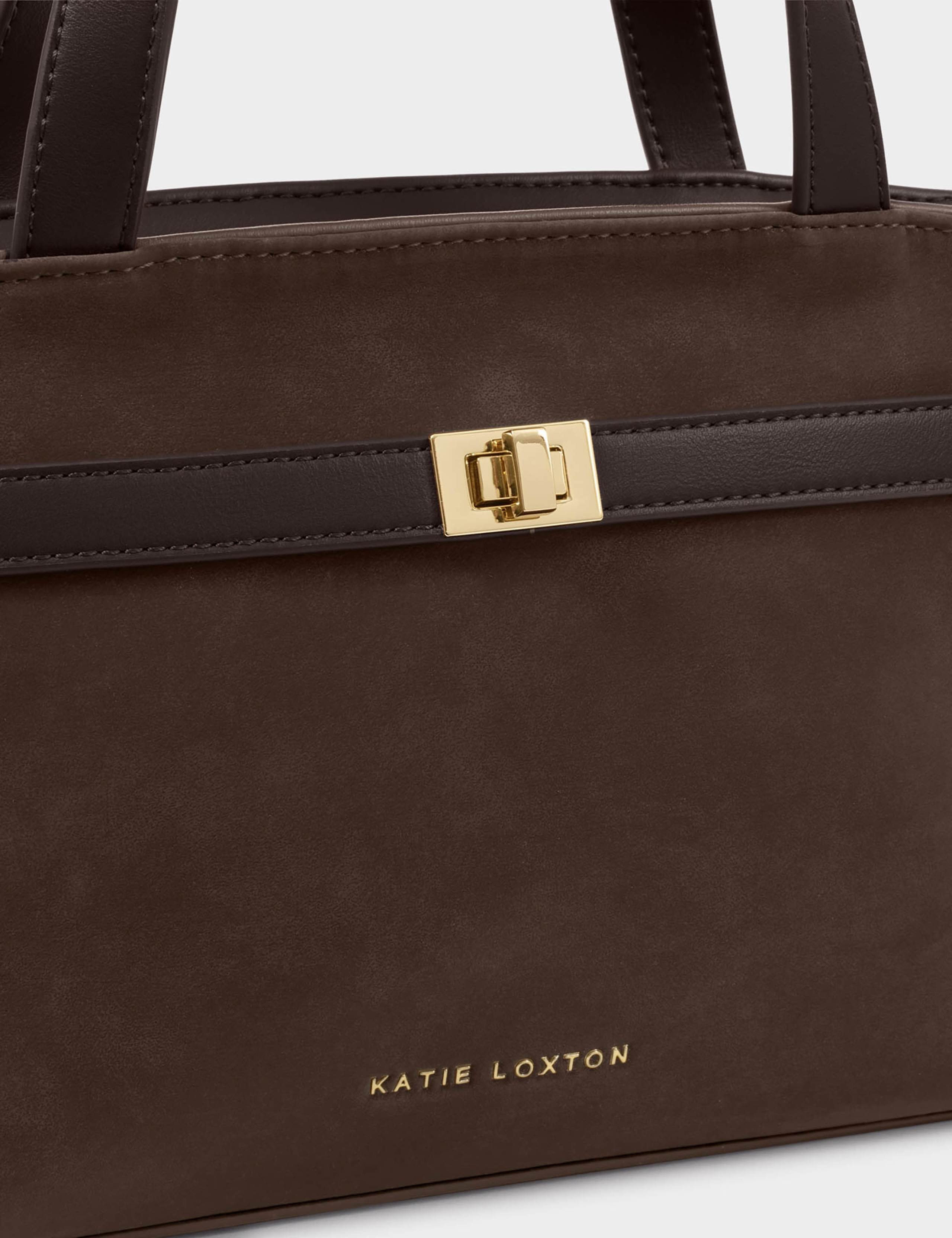 Faux Suede Top Handle Cross Body Bag 4 of 4