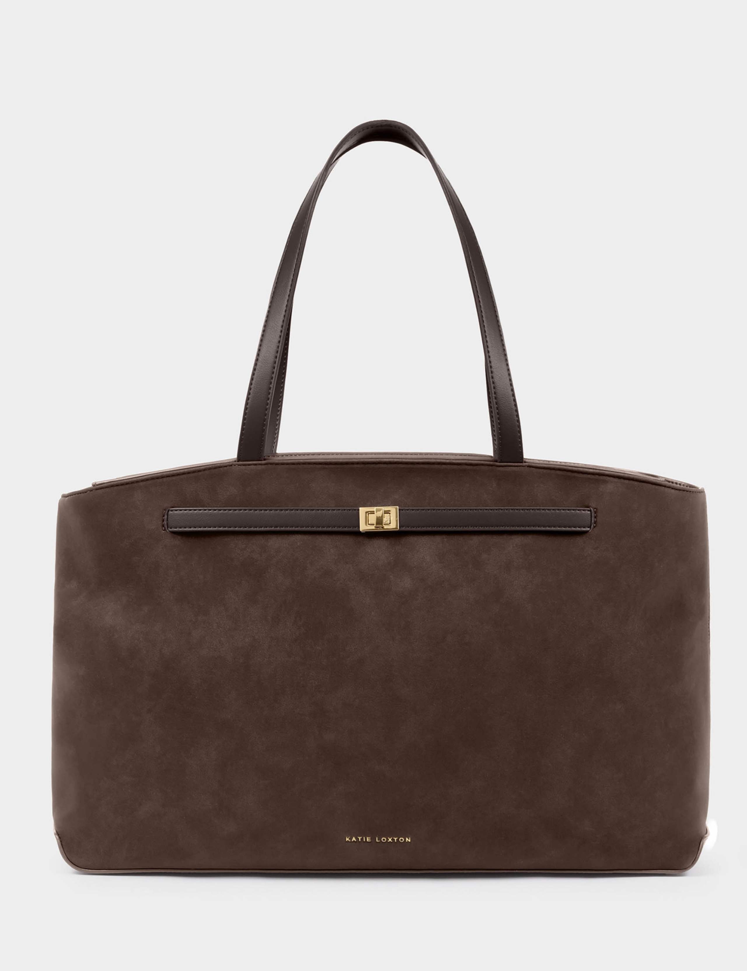 Faux Suede Top Handle Shoulder Tote Bag 4 of 6