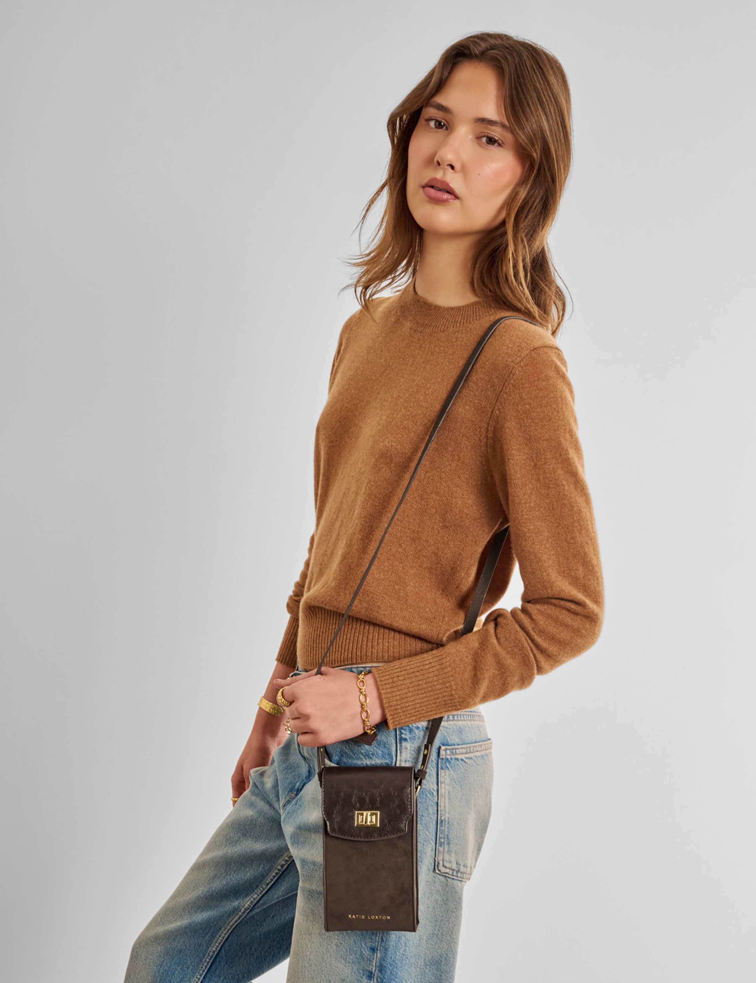 Faux Suede Cross Body Bag 1 of 5