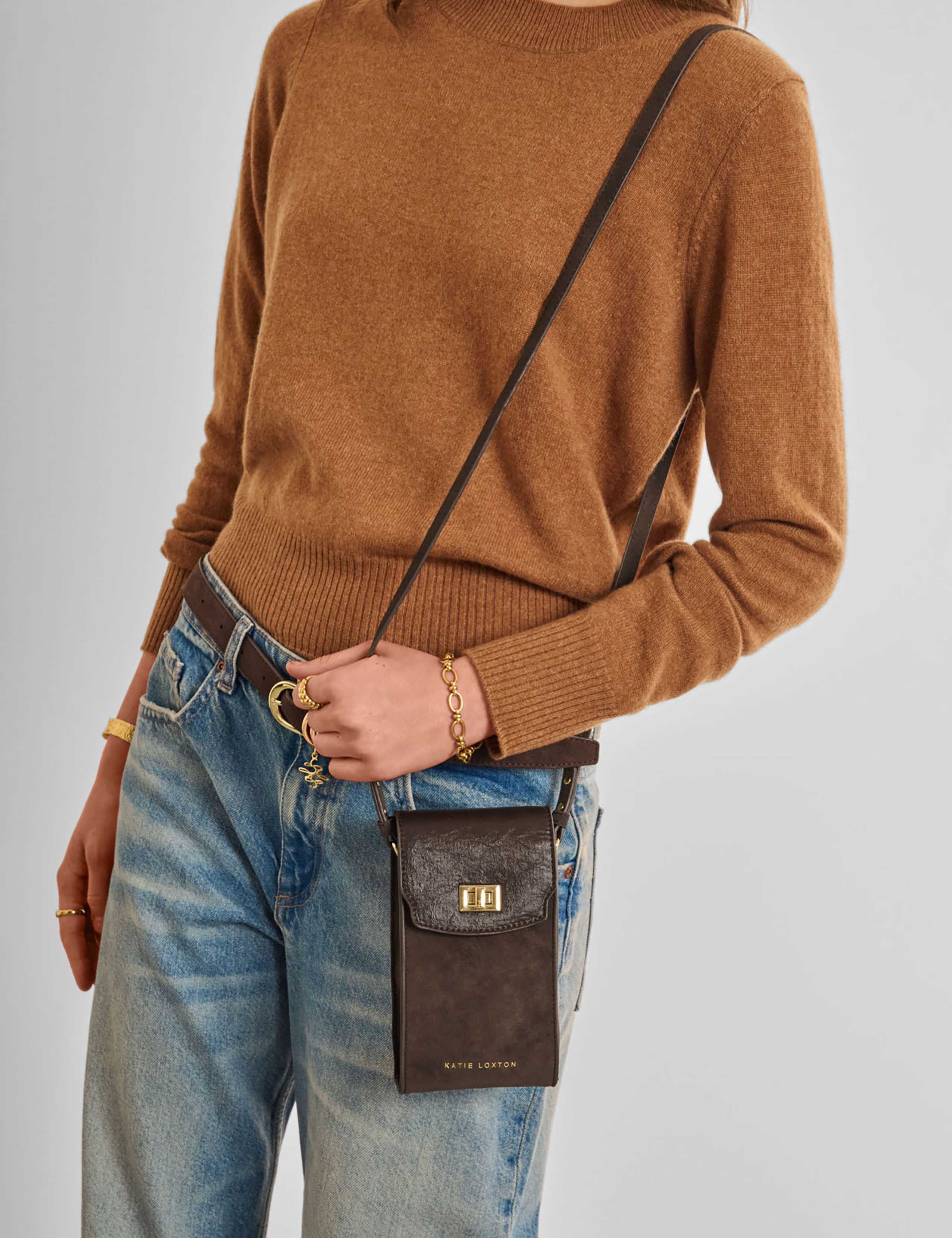 Faux Suede Cross Body Bag 2 of 5