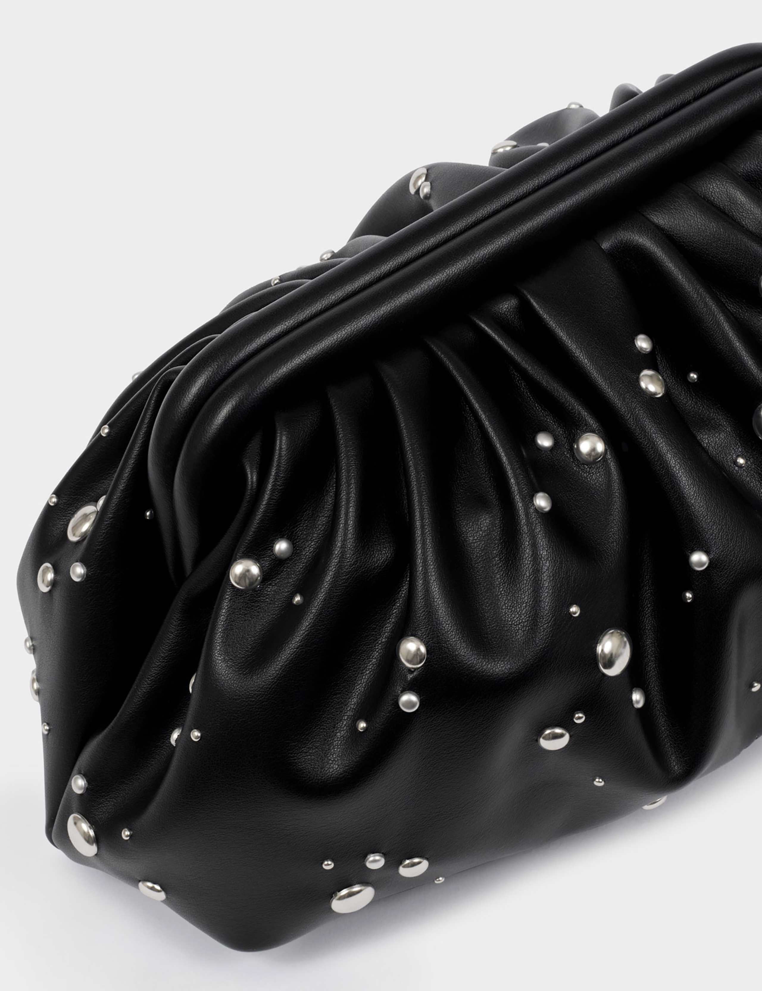 Faux Leather Studded Clutch Bag 3 of 4