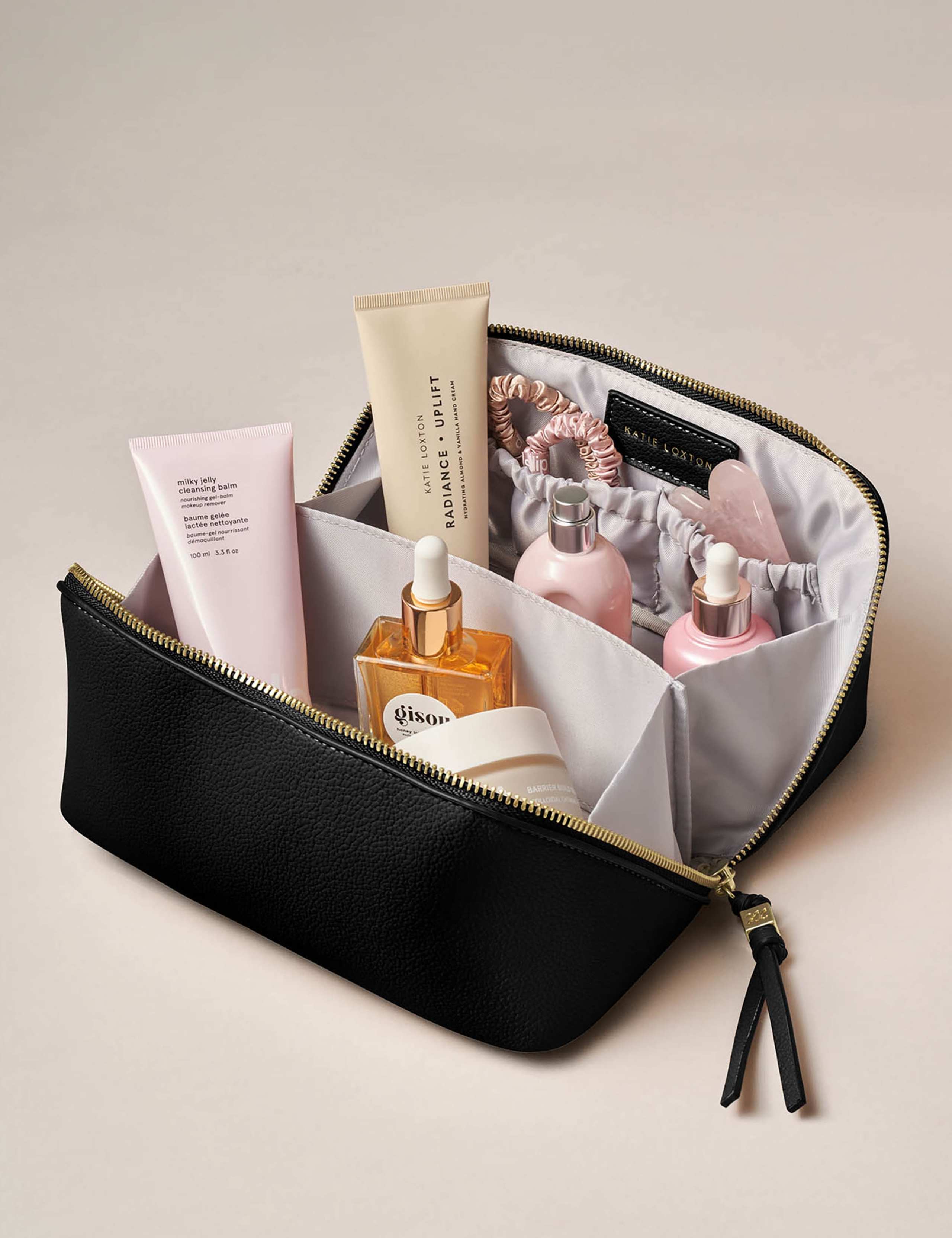 Faux Leather Fold-Out Makeup & Wash Bag 3 of 5