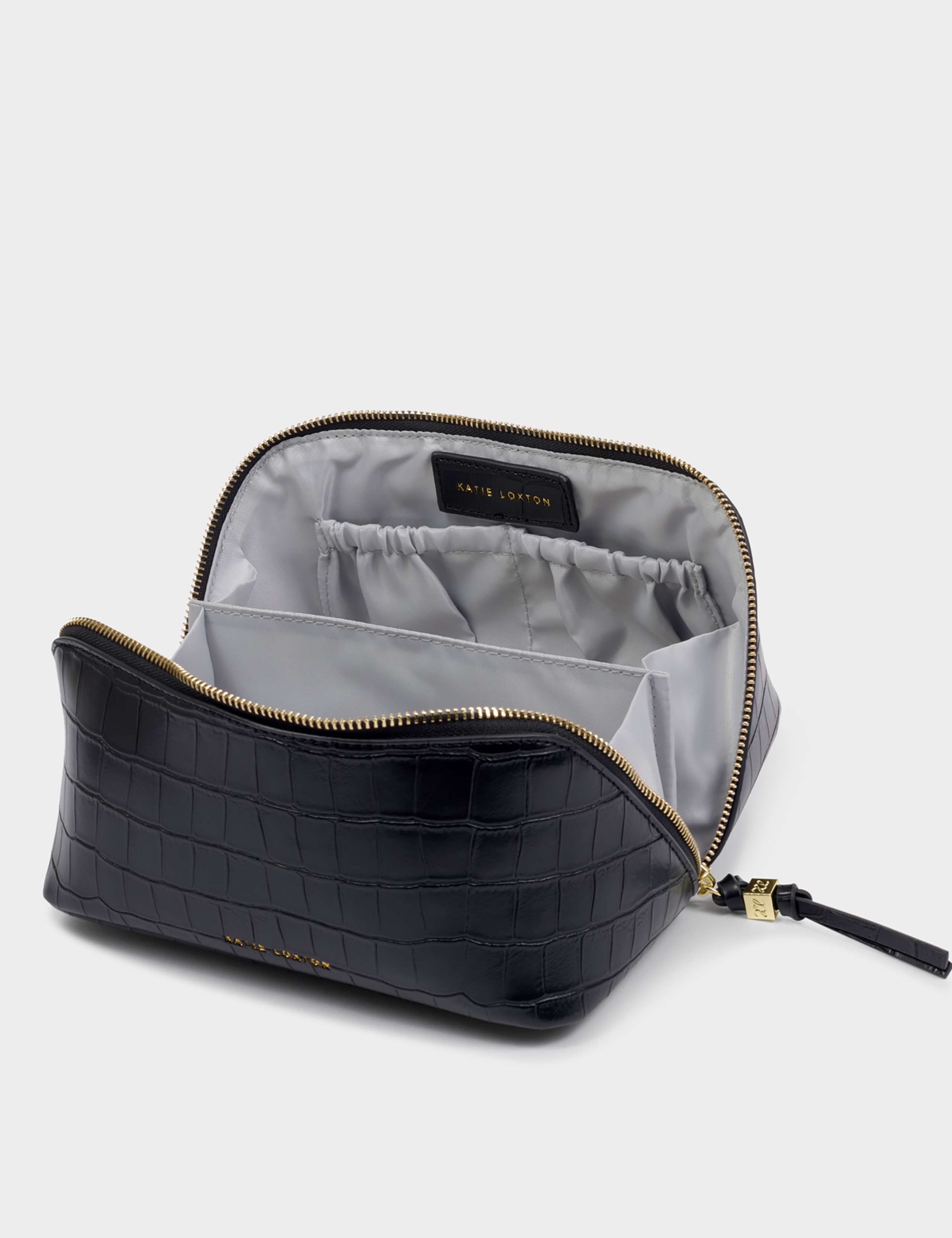 Faux Leather Croc Fold-Out Makeup & Wash Bag 3 of 4
