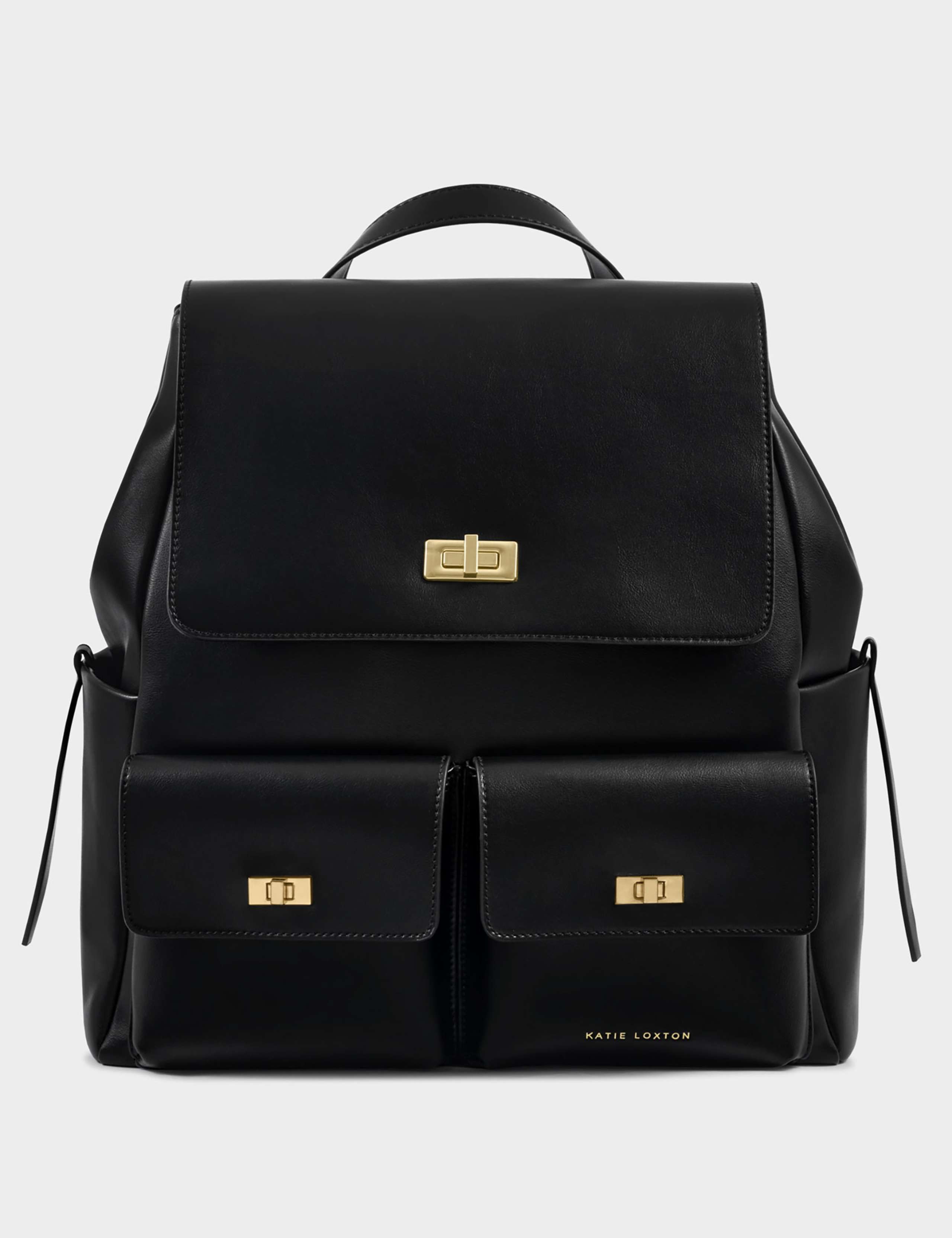 Faux Leather Twist Lock Work Backpack 2 of 6