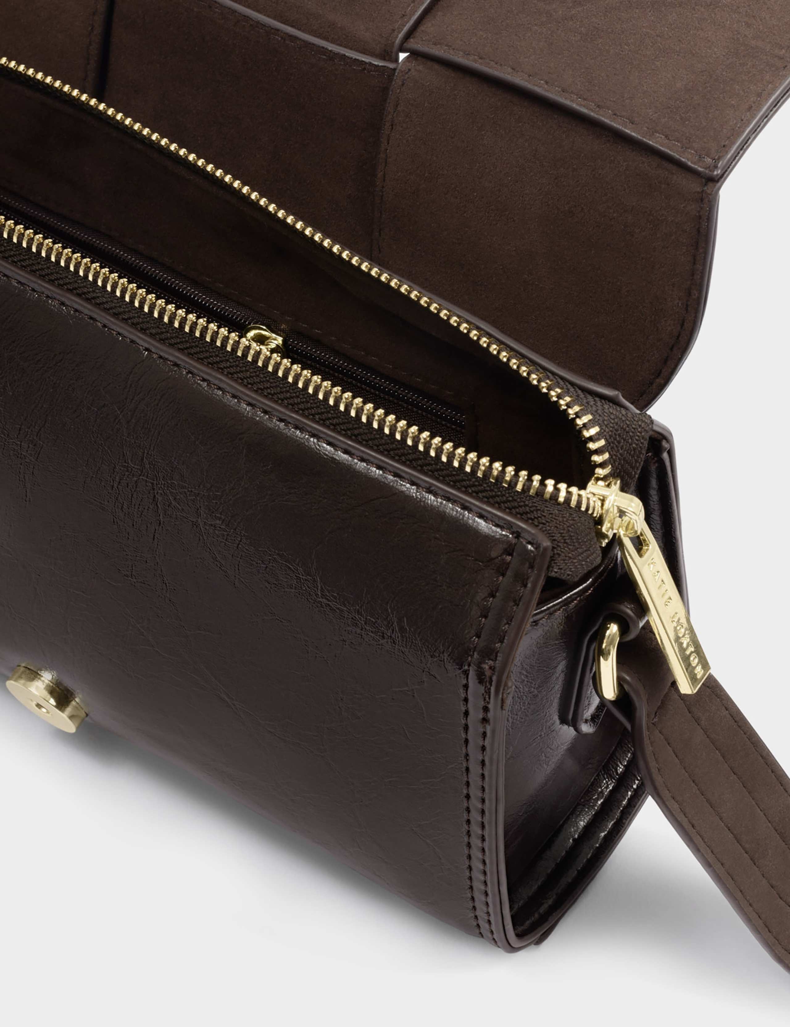 Faux Leather Woven Cross Body Bag 4 of 4