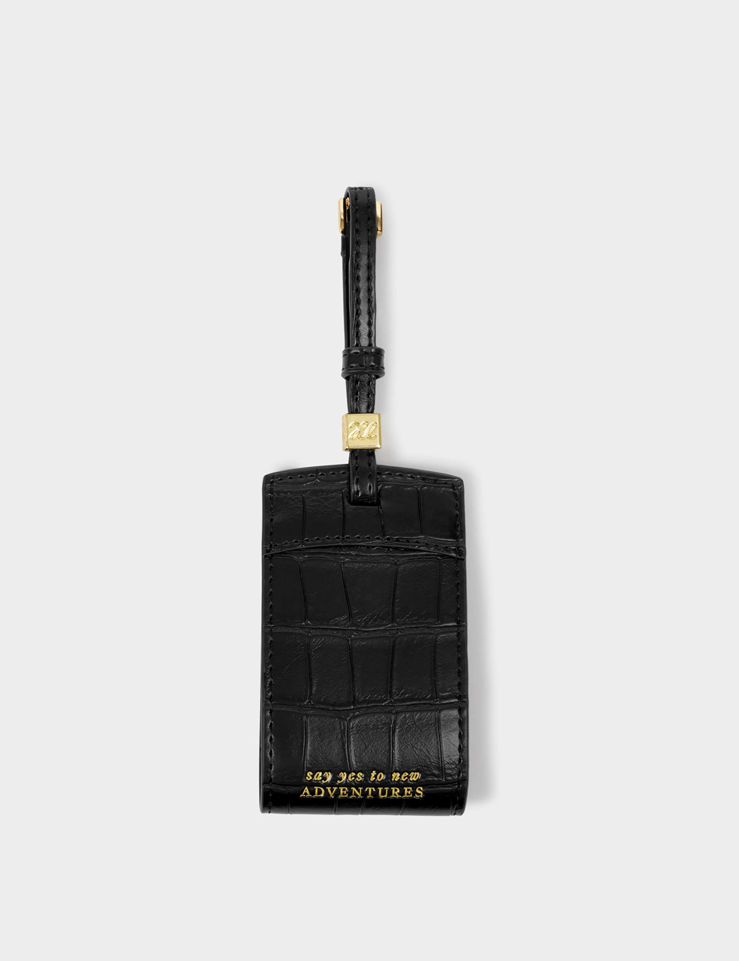 Faux Leather Croc Effect Slogan Luggage Tag 2 of 4