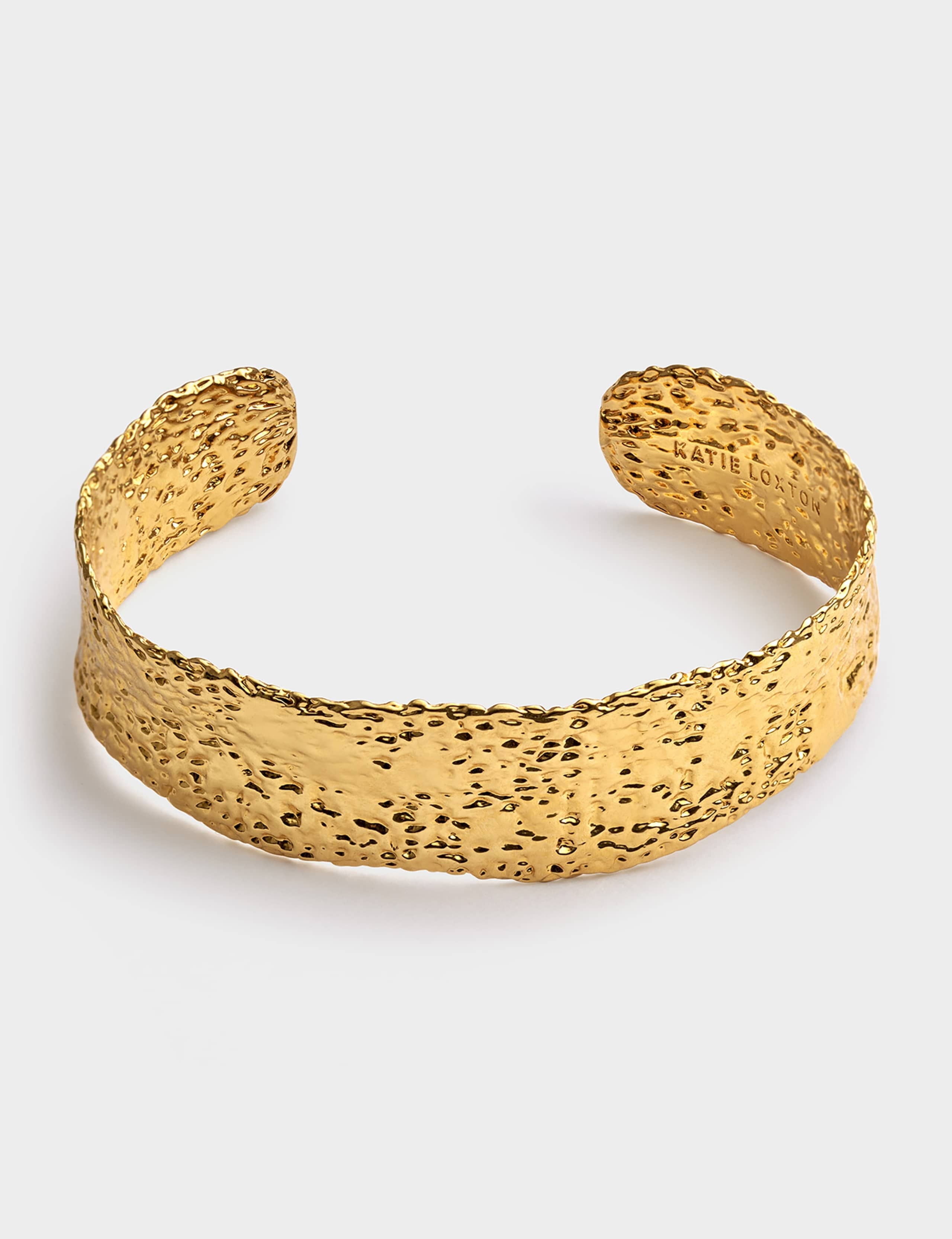 Gold-Plated Waterproof Textured Bangle 2 of 4
