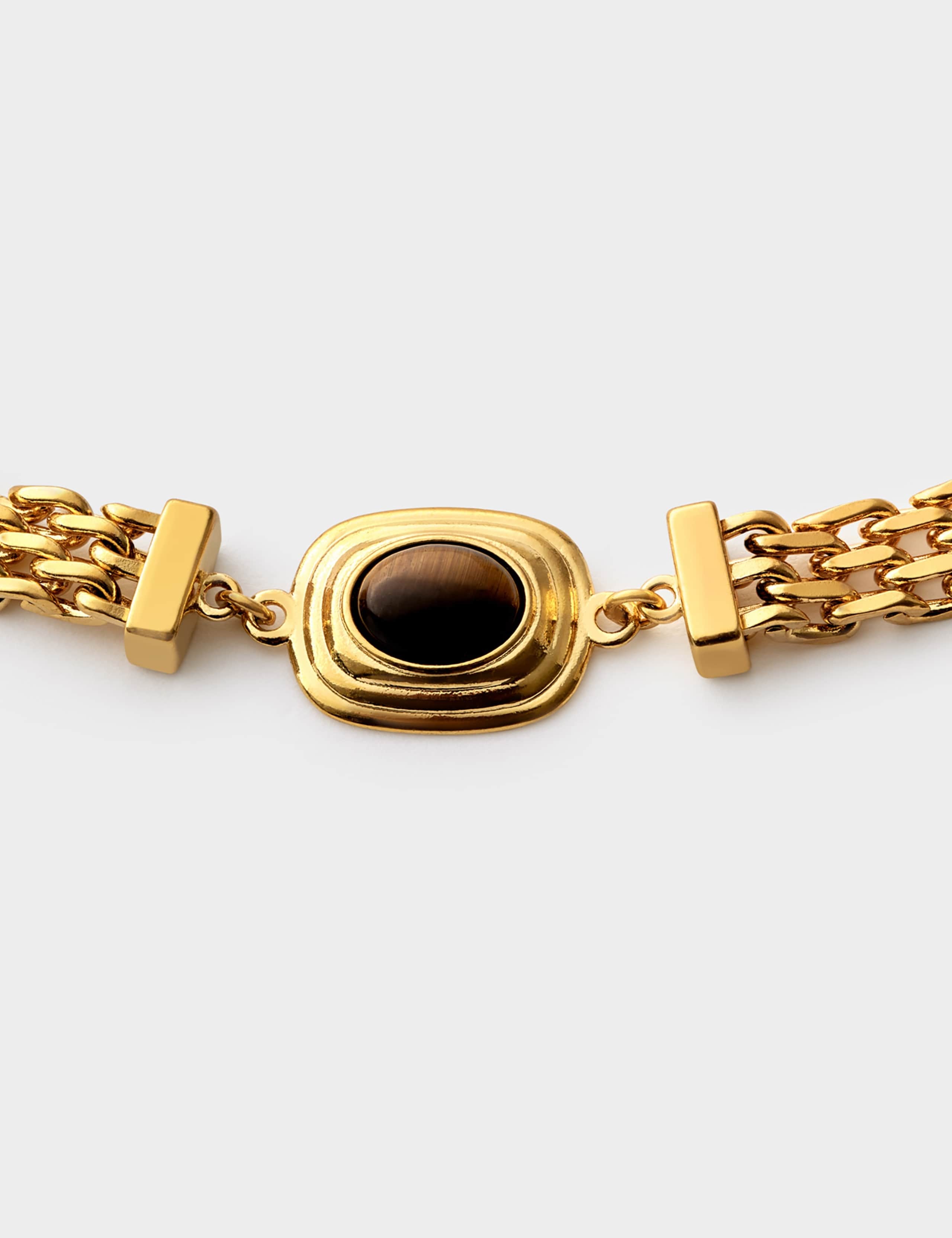 Gold-Plated Waterproof Tiger's Eye Bracelet 4 of 4