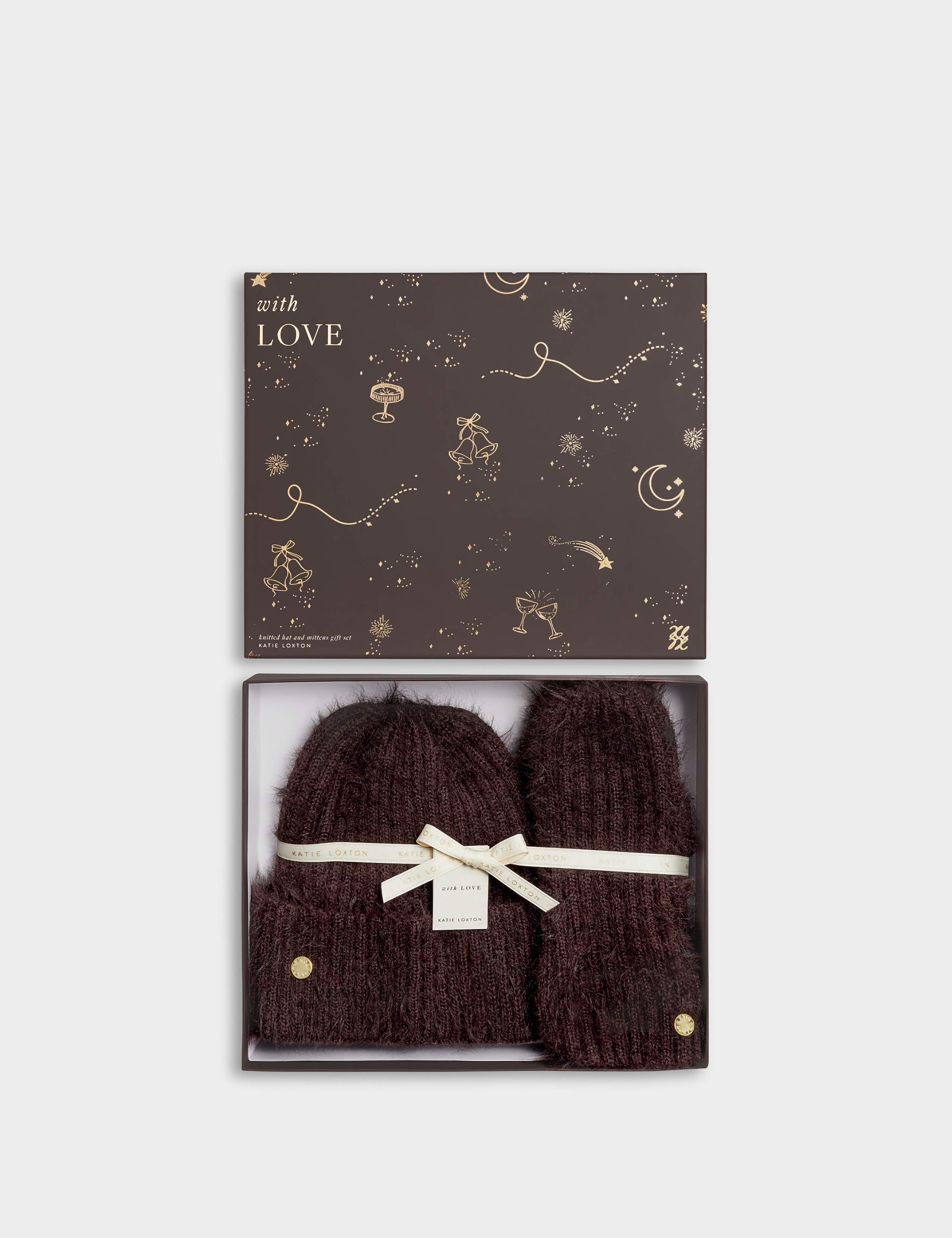 Fluffy Rib Hat & Mittens Gift Set 3 of 5