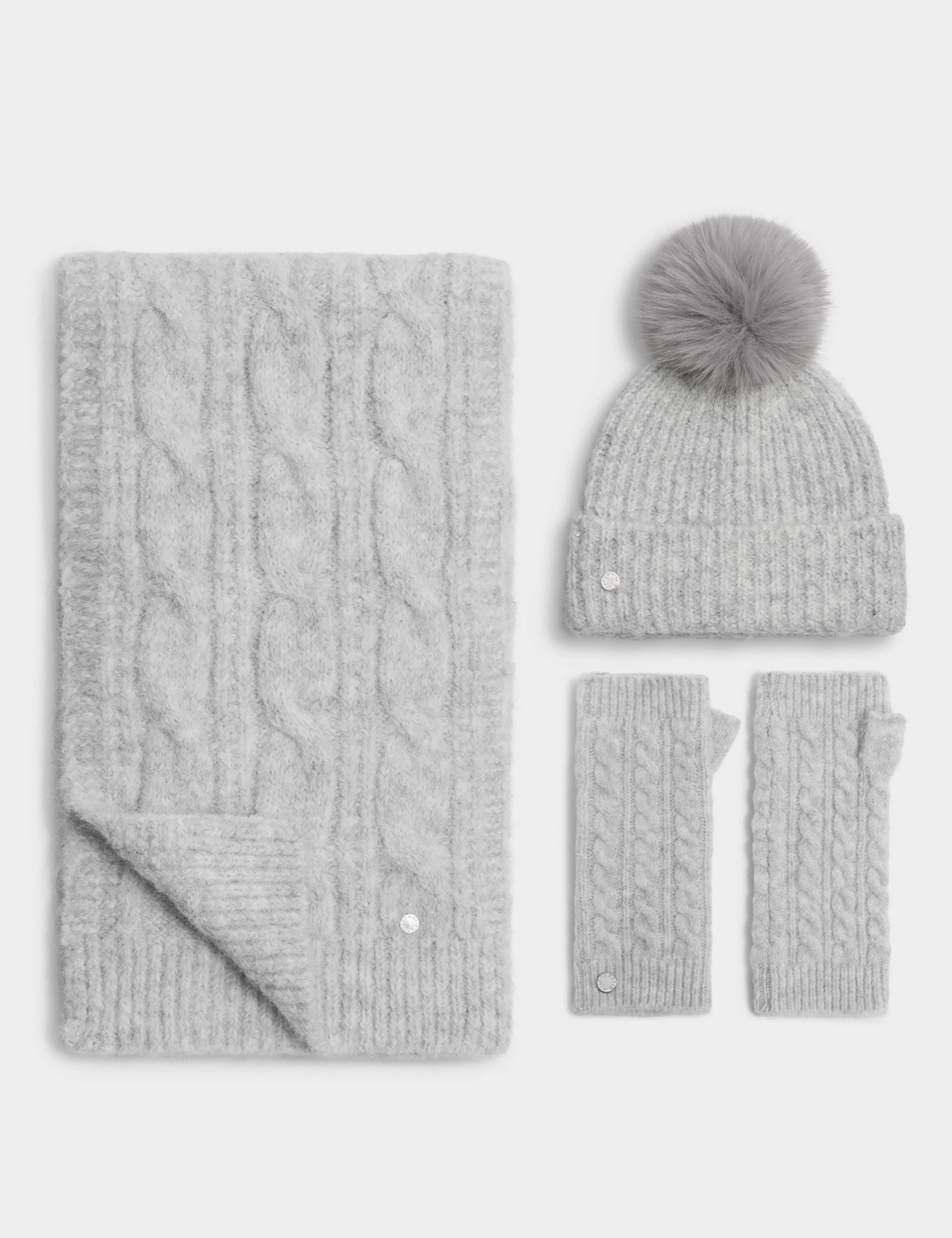 Knitted Sequin Beanie Hat with Wool 2 of 5