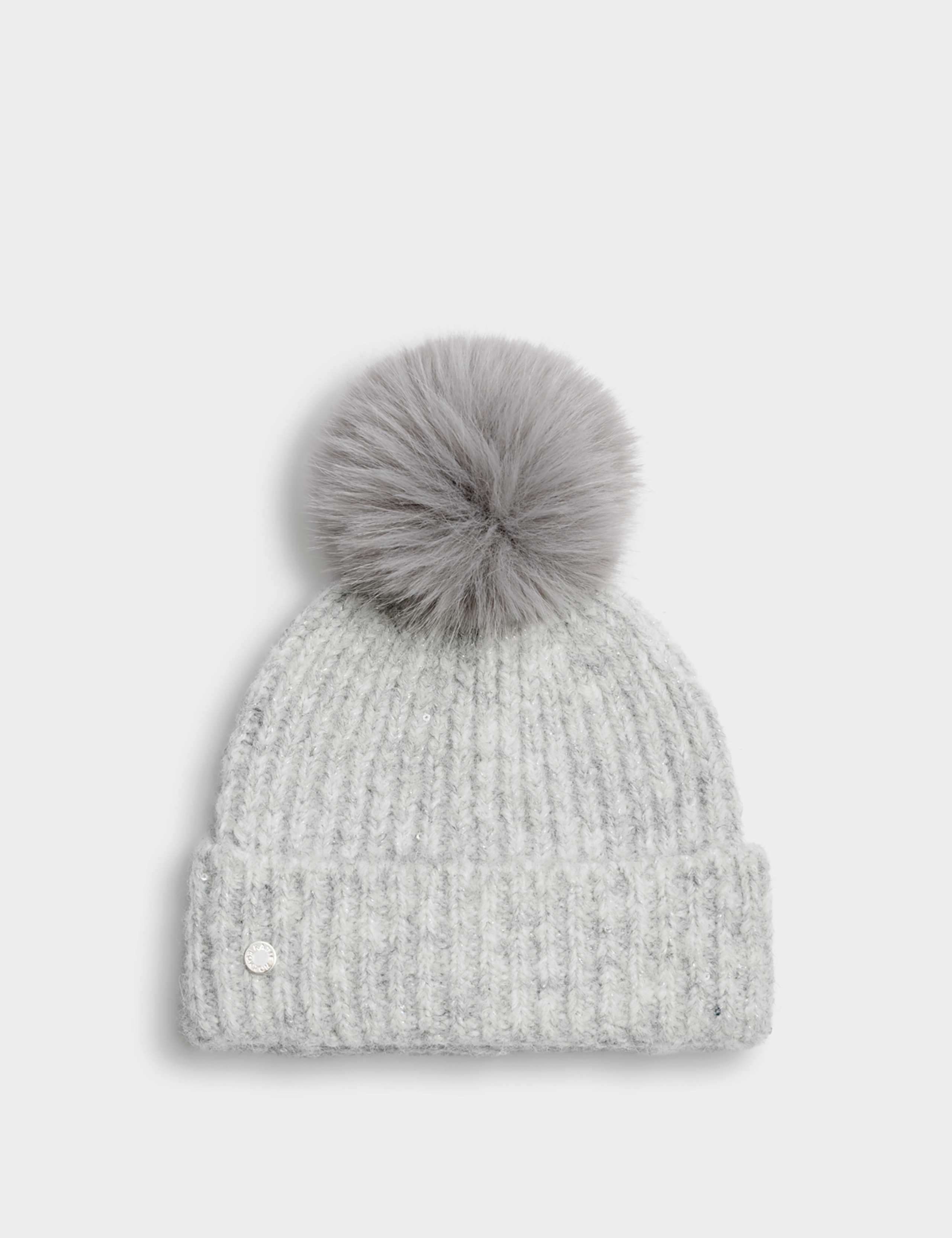 Knitted Sequin Beanie Hat with Wool 3 of 5