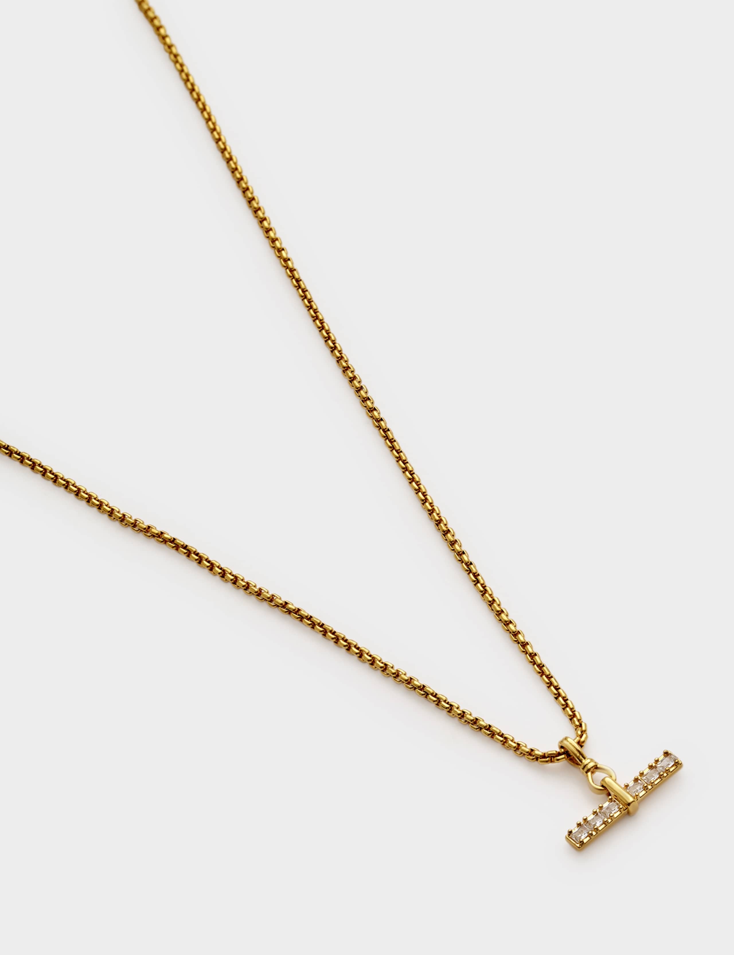 Gold Plated T-Bar Necklace 3 of 4