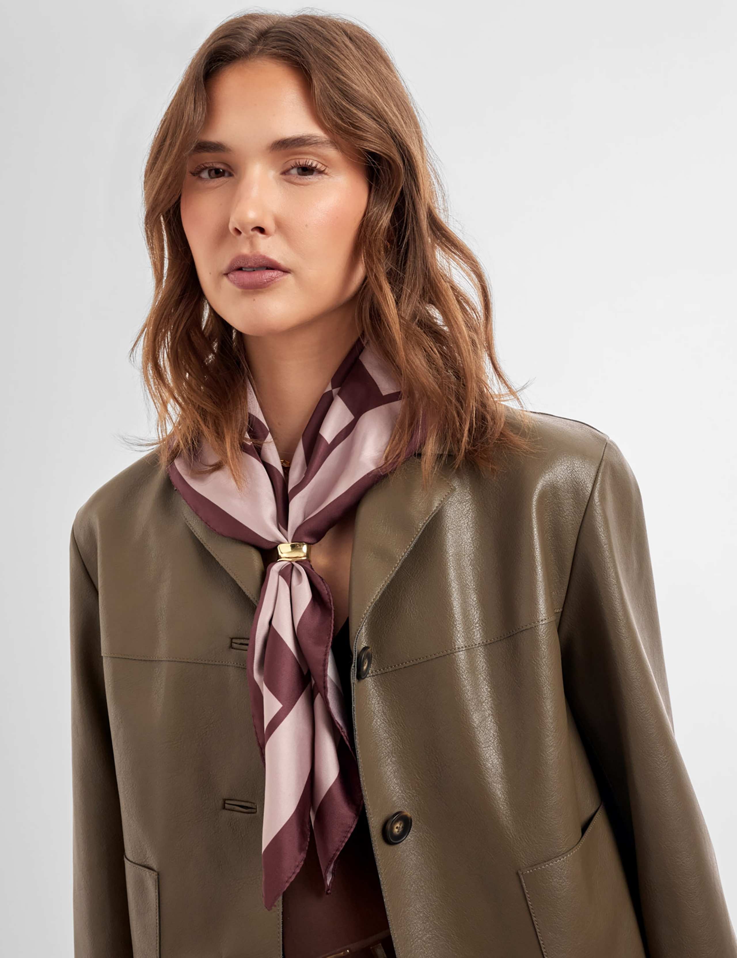 Satin Checked Scarf 2 of 5