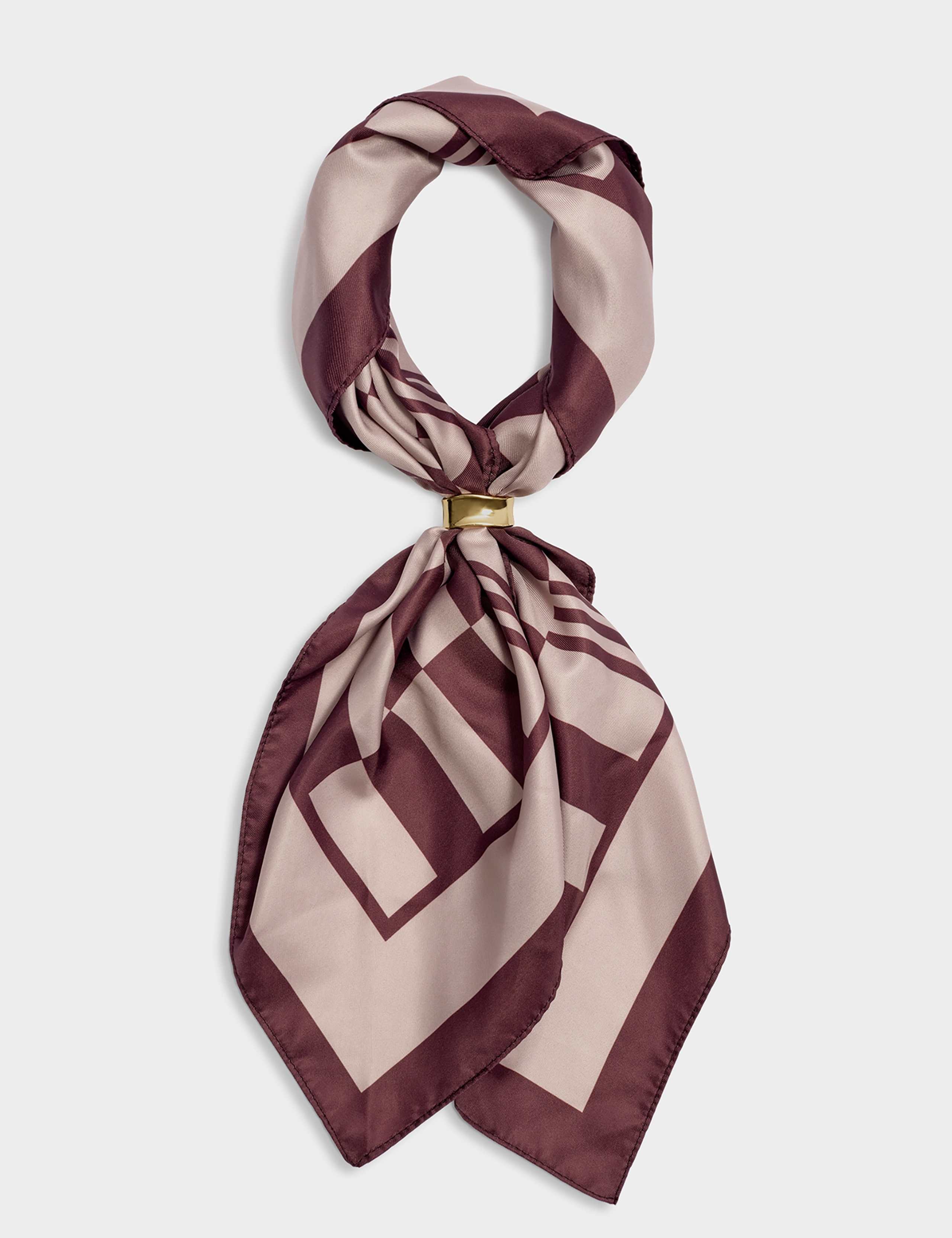 Satin Checked Scarf 3 of 5