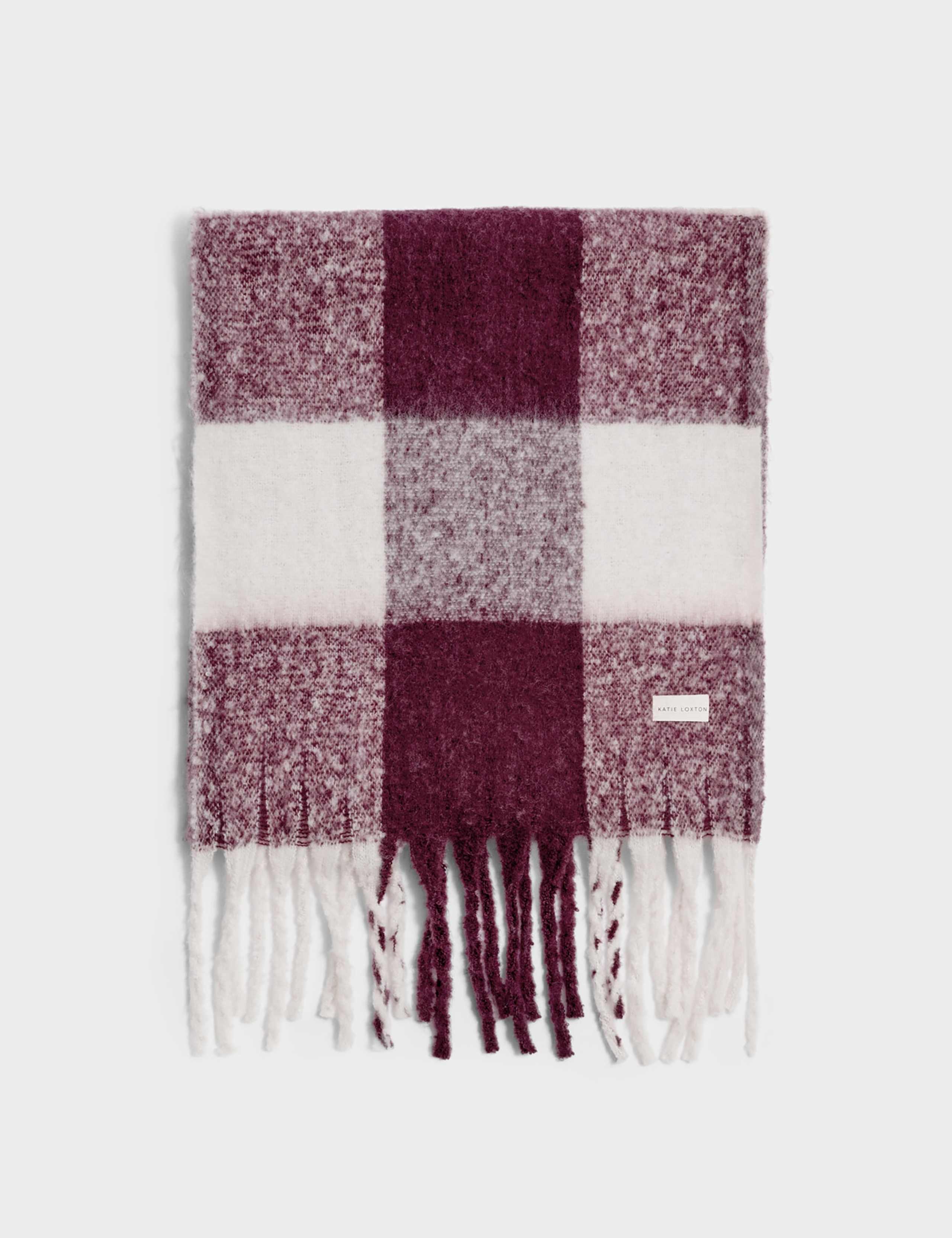Brushed Checked Tassel Scarf 2 of 4