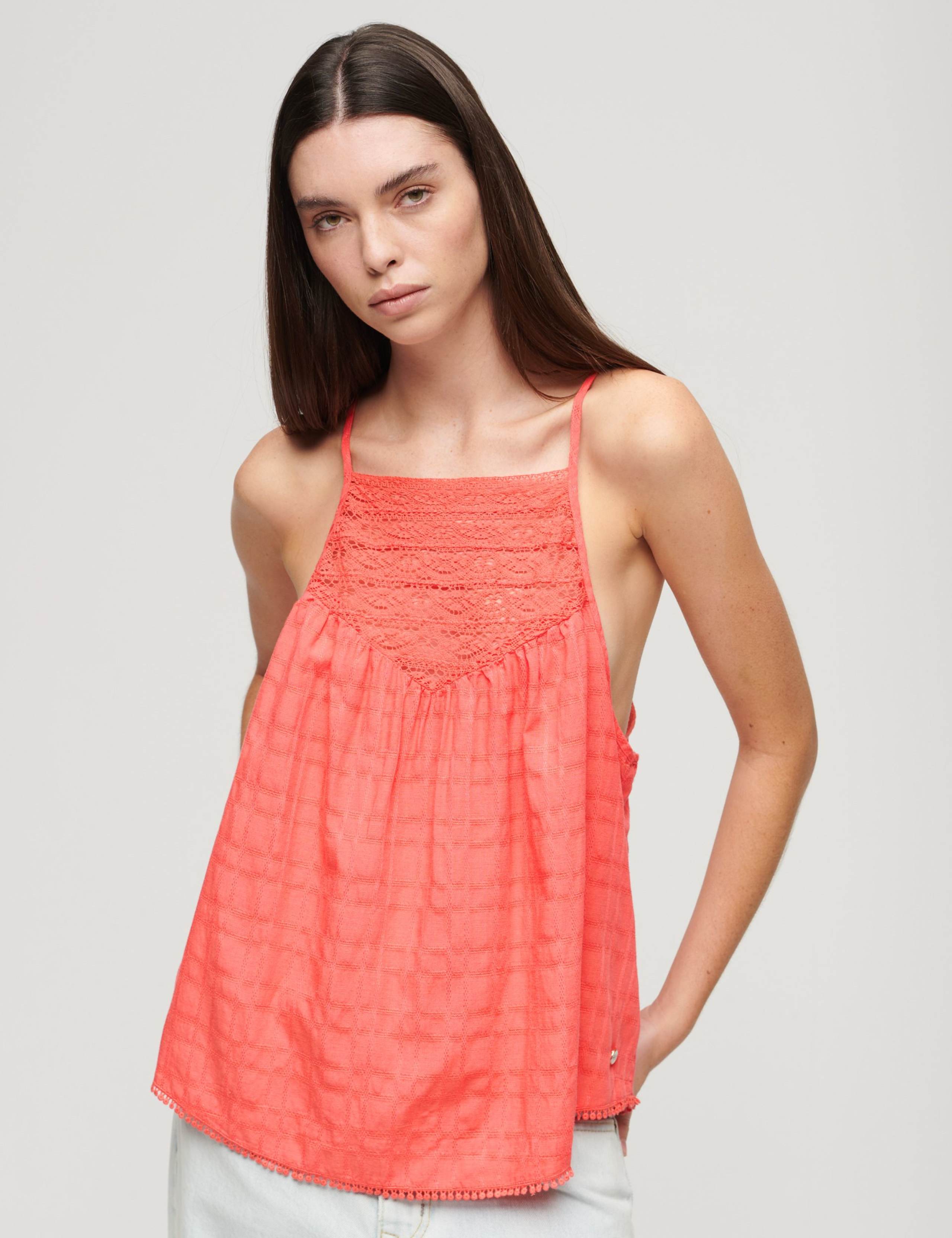 Textured Lace Detail Relaxed Cami Top 1 of 6