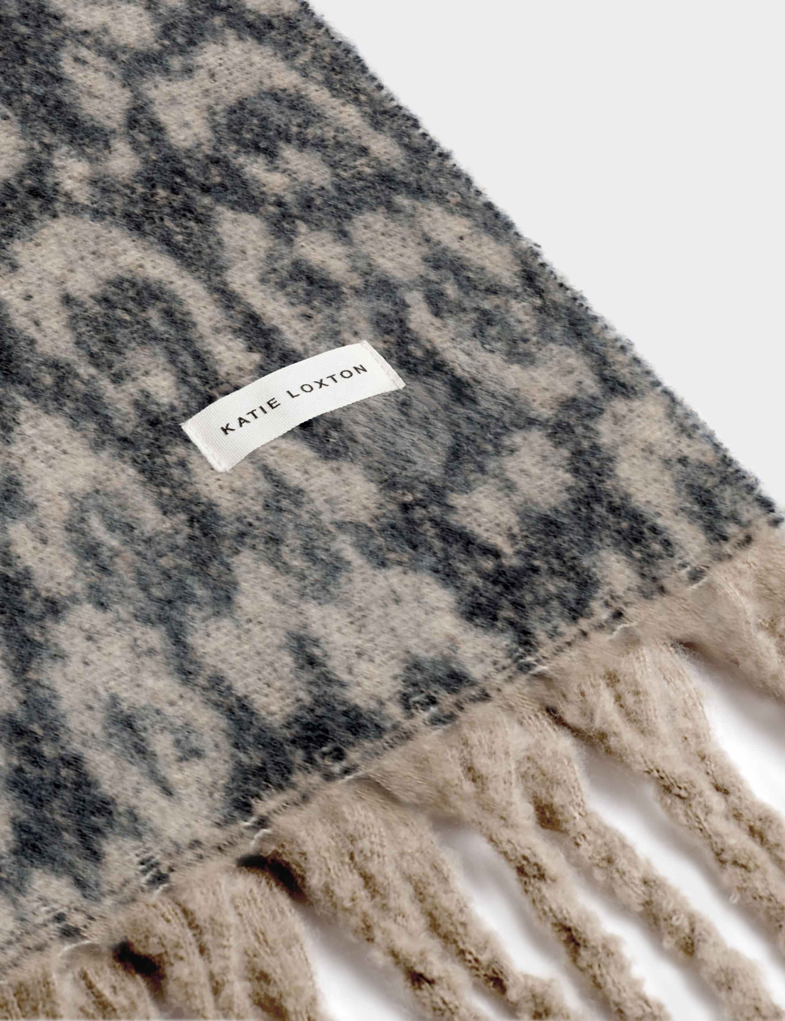 Brushed Animal Print Tassel Scarf 4 of 4
