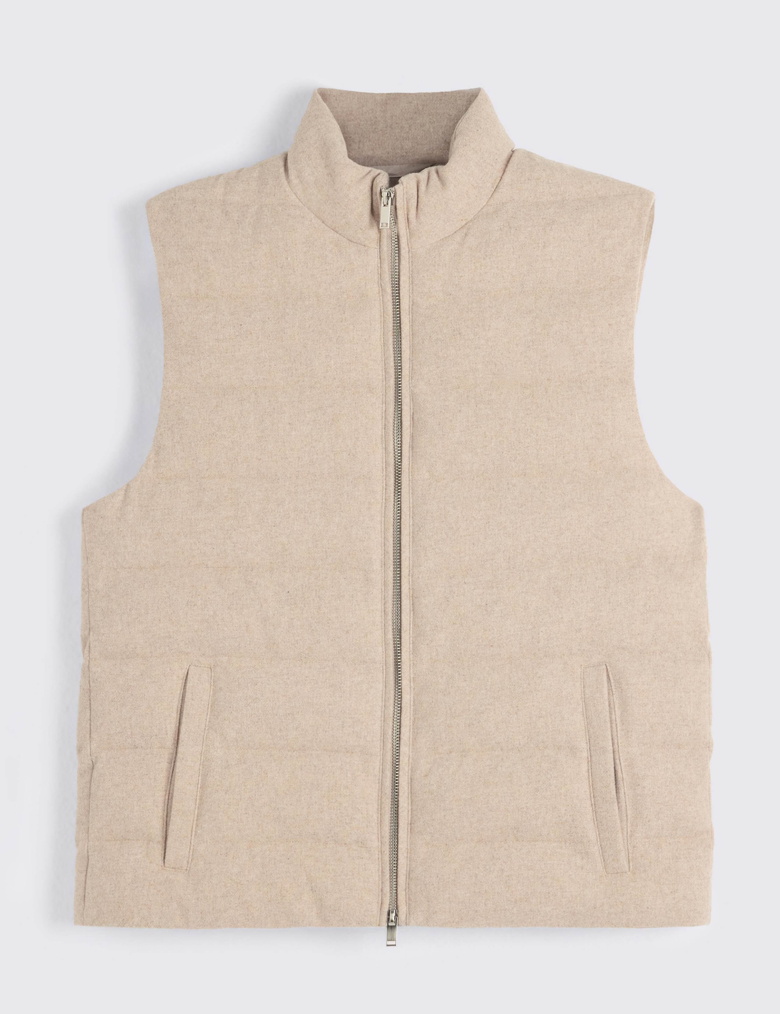 Flannel Padded Funnel Neck Zip Up Gilet 4 of 5