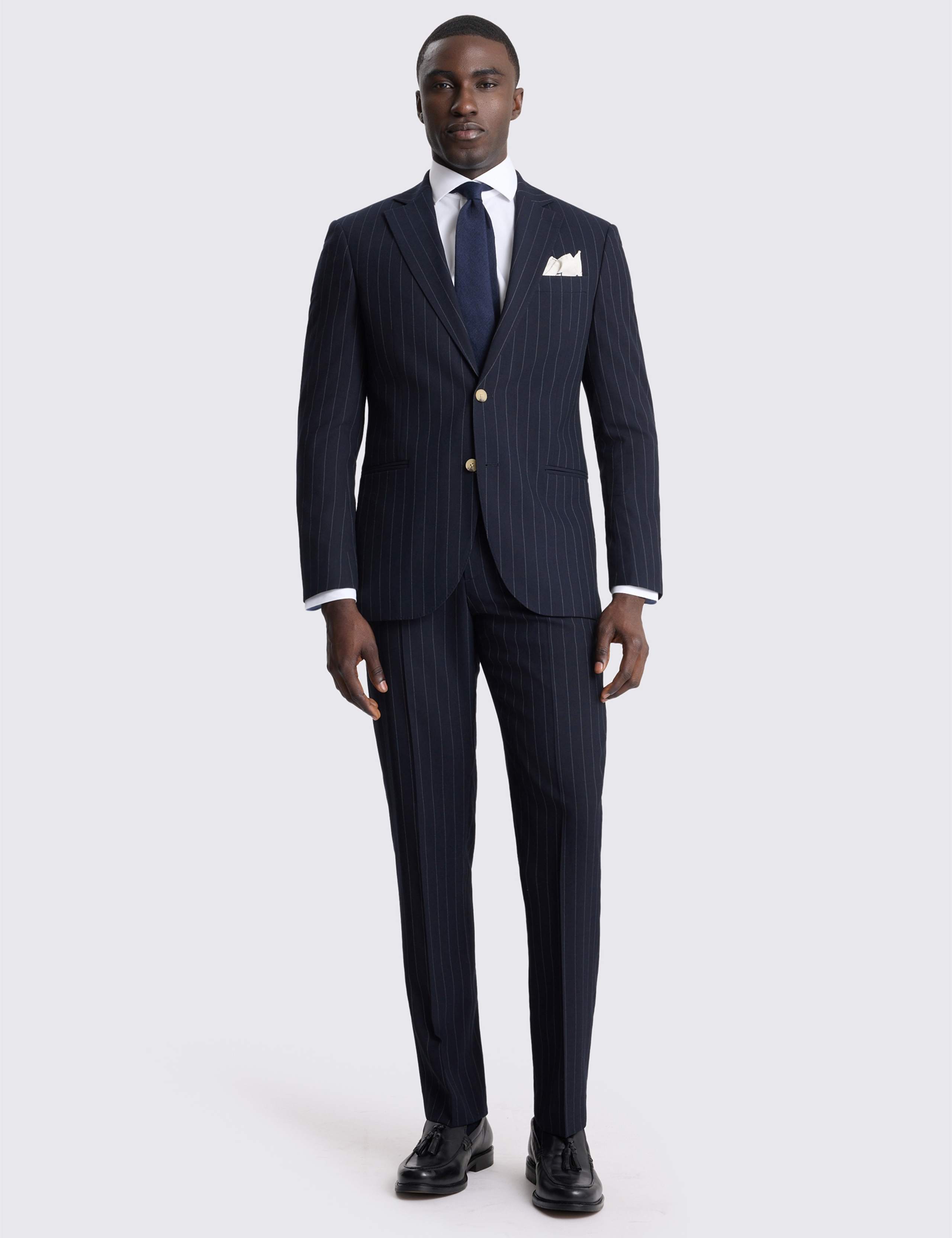 Tailored Fit Striped Stretch Suit Jacket 2 of 7
