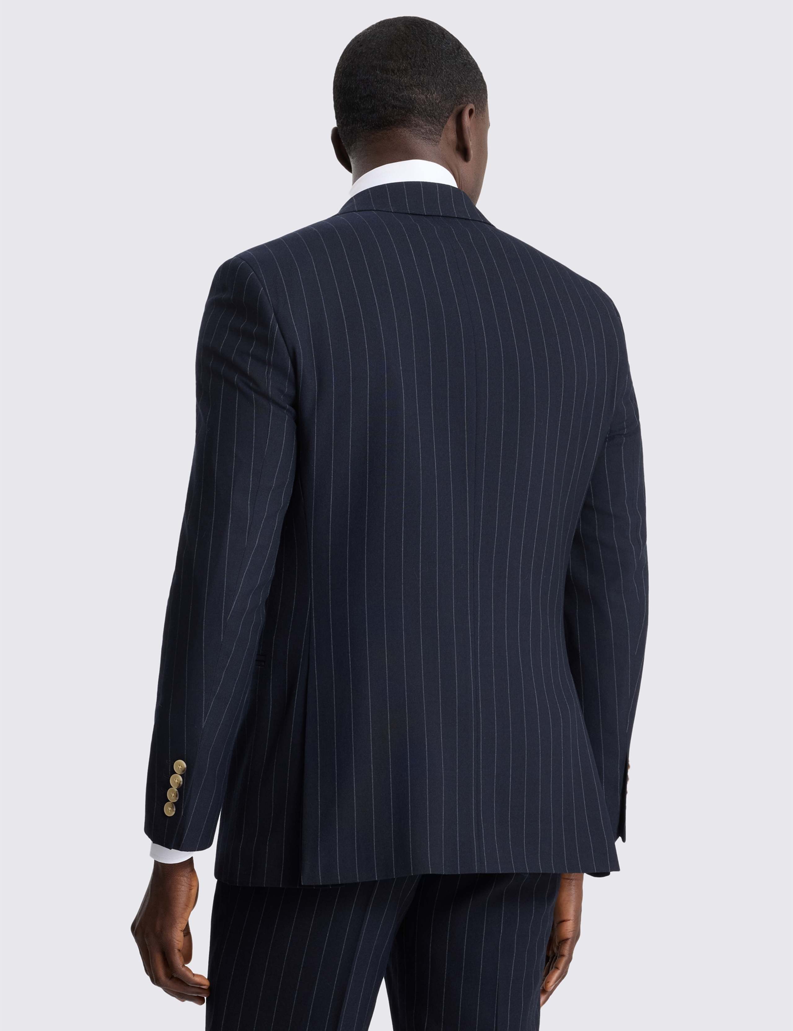 Tailored Fit Striped Stretch Suit Jacket 3 of 7