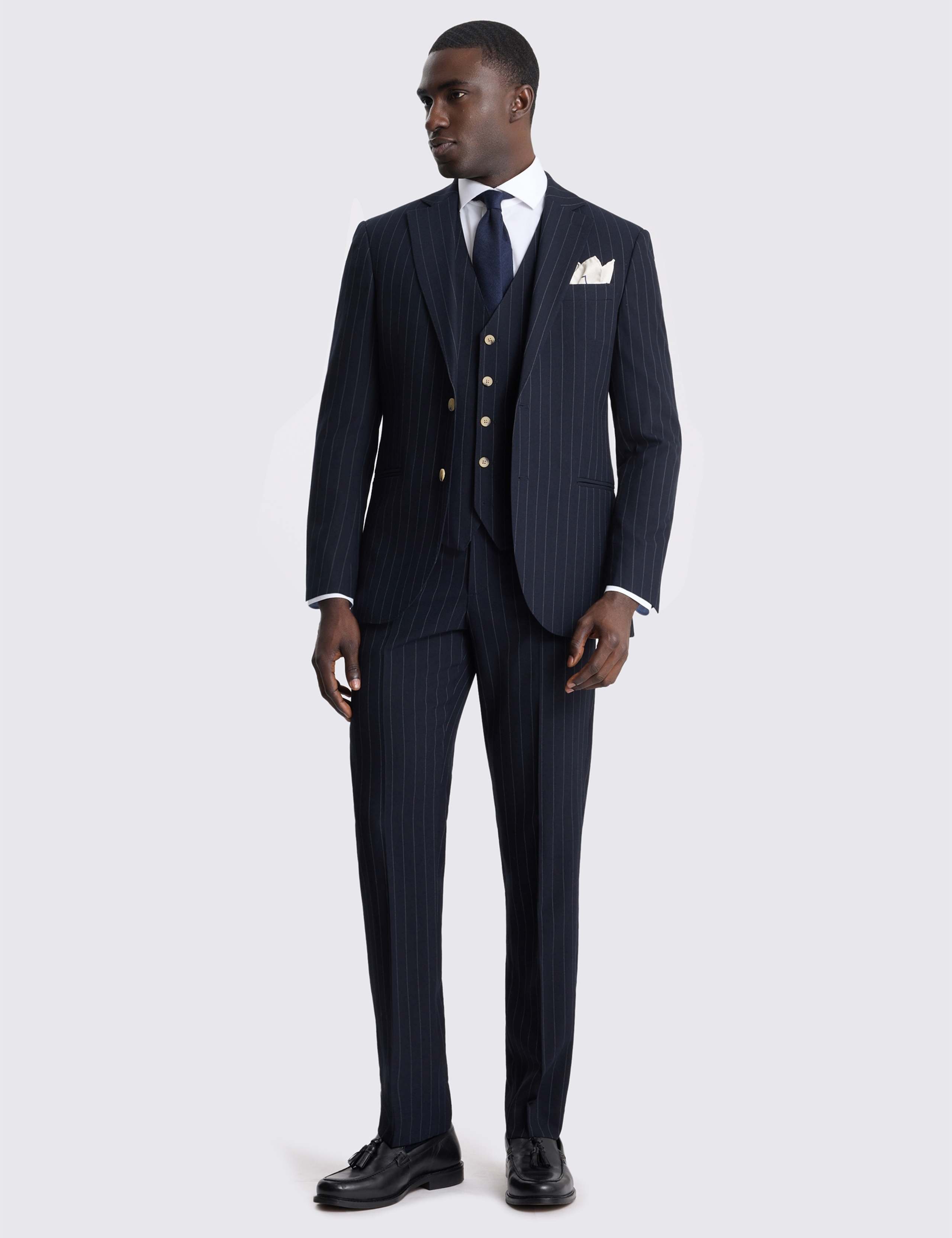 Tailored Fit Striped Stretch Suit Jacket 4 of 7